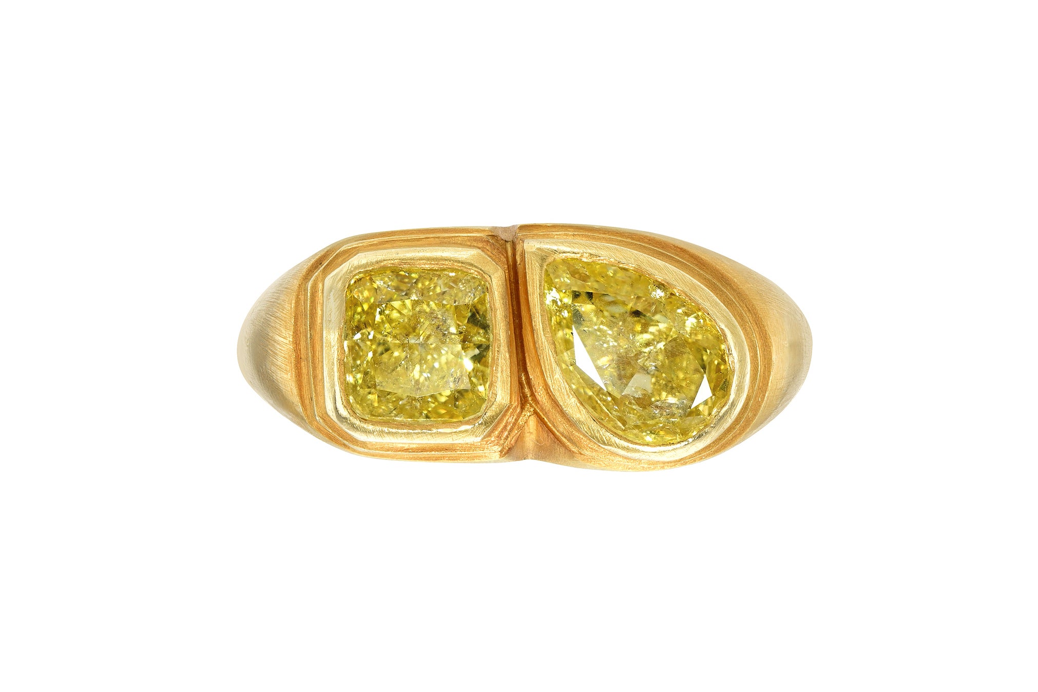 Darius Jewels double yellow diamond ziggurat ring