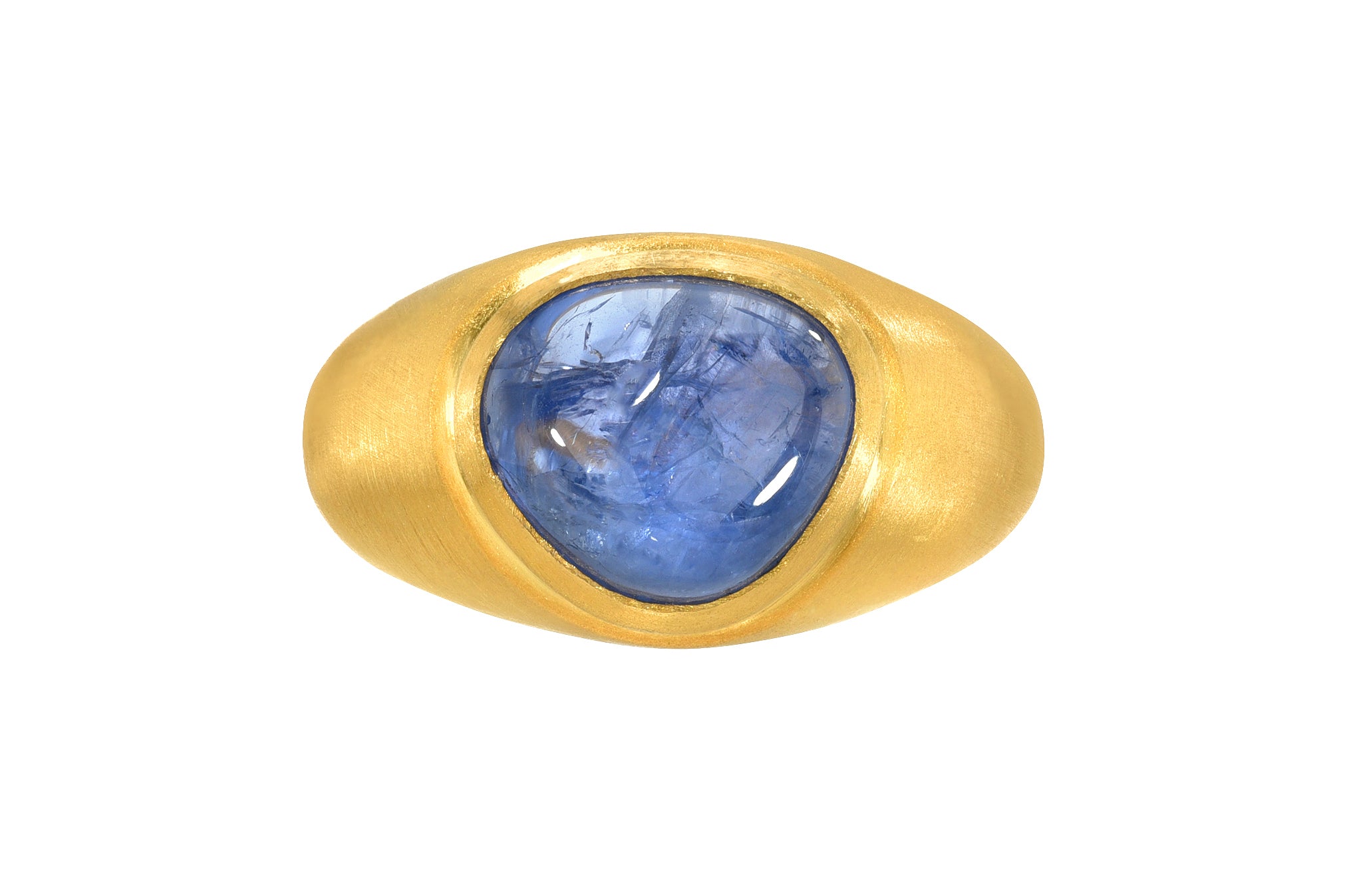 Darius Jewels Daryā Khonsary antique cabochon blue emerald ring Fairmined ancient yellow gold