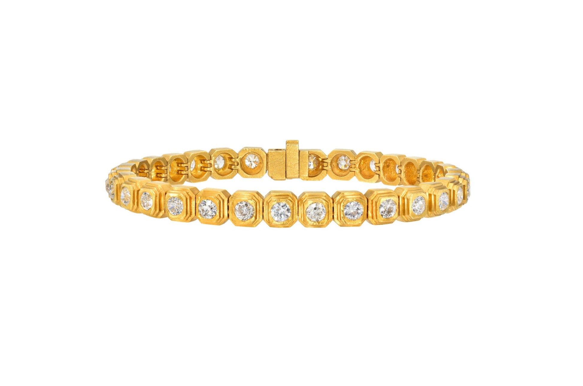 Darius Jewels ziggurat eternity tennis bracelet Darya Khonsary Bergdorfs goodman Fairmined 20k yellow gold ancient