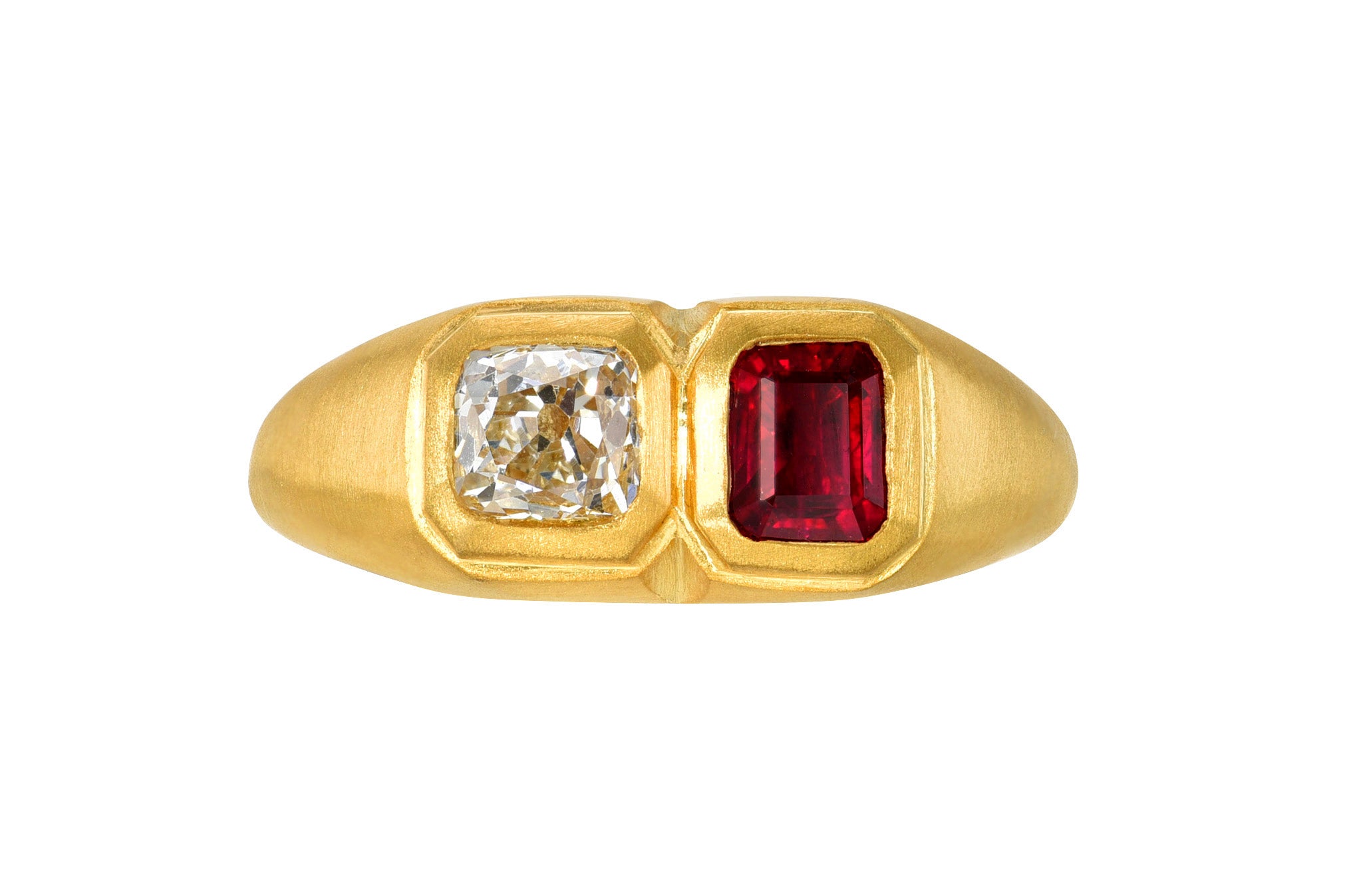 Darius Jewels double ruby and diamond ring 