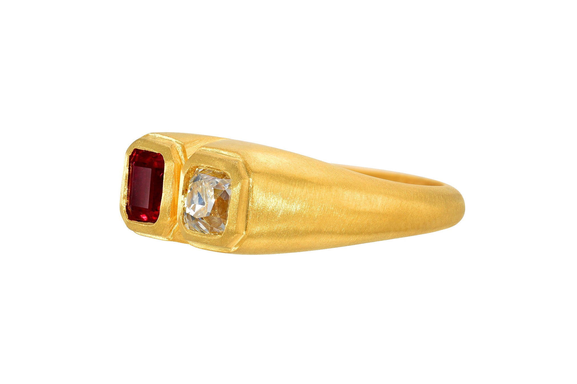 Darius Jewels double ruby and diamond ring 