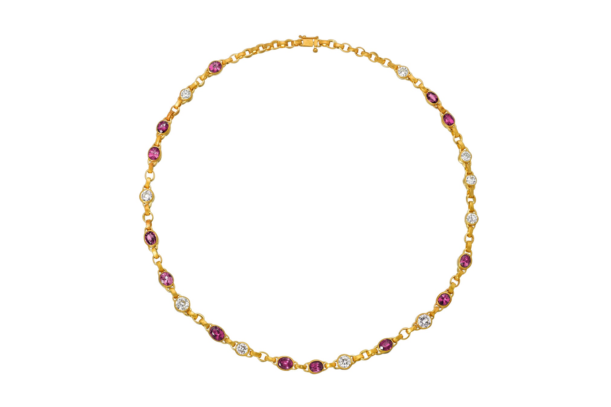 Darius Jewels pink sapphire and diamond signature chain necklace Darius Khonsary Arielle Chiara