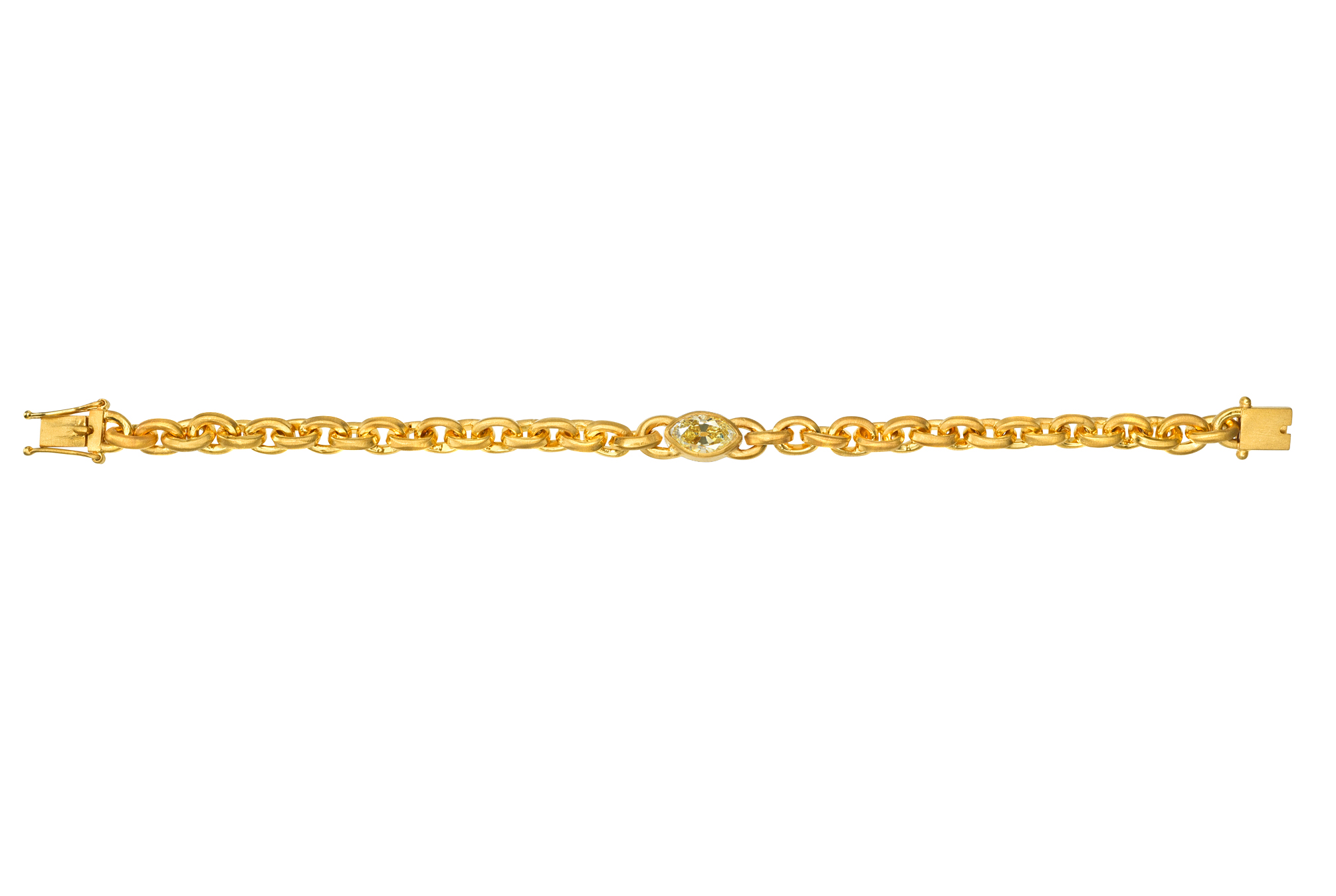 MARQUISE FANCY YELLOW DIAMOND OVERSIZED SIGNATURE CHAIN BRACELET