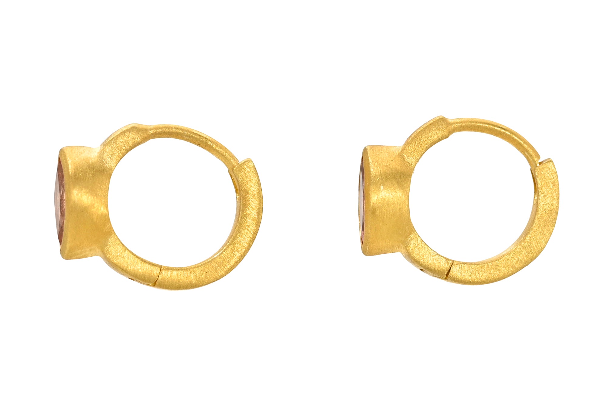 ONE OF A KIND 6.5MM MARQUISE PADPARADSCHA SAPPHIRE FAIRY HOOPS