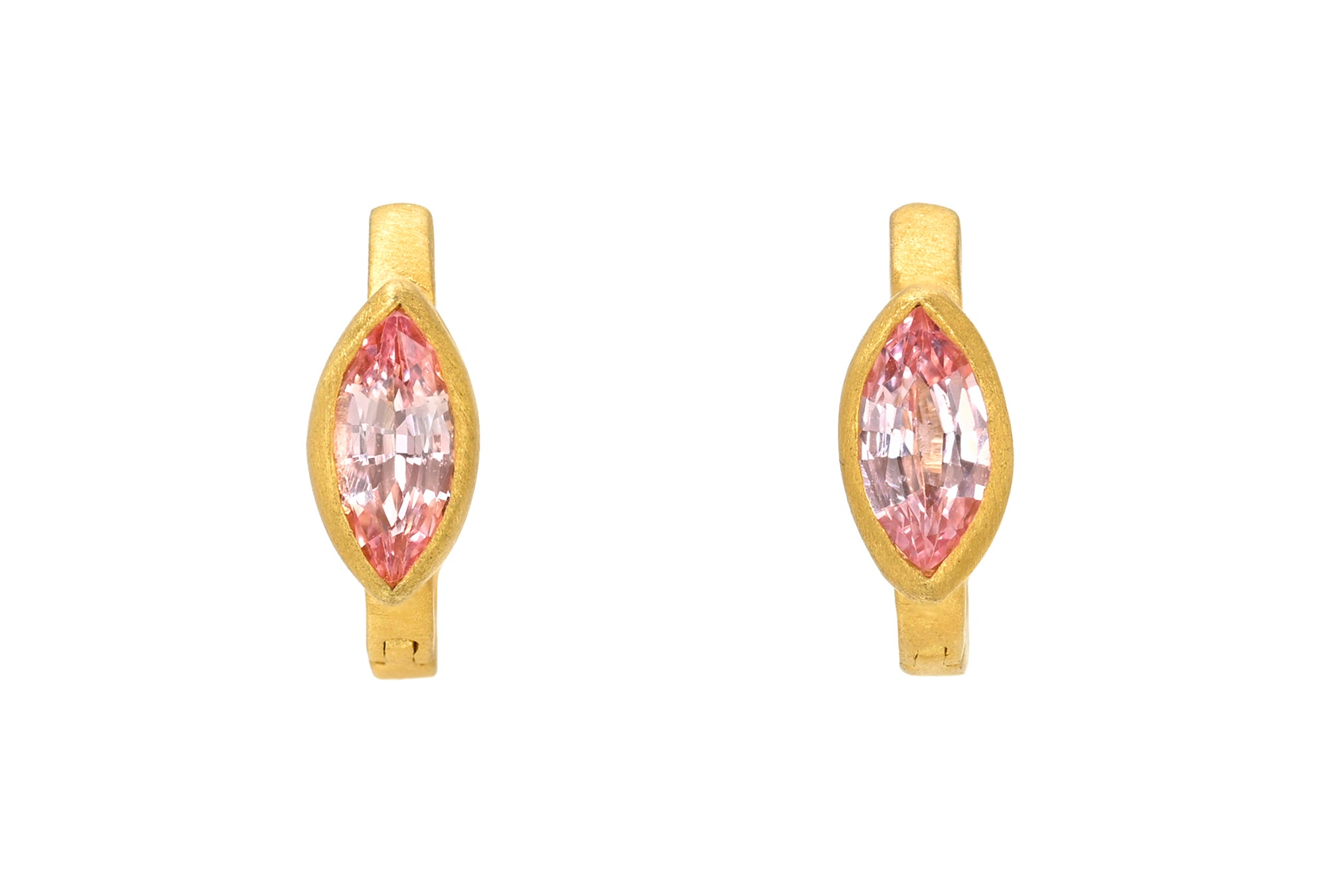 ONE OF A KIND 6.5MM MARQUISE PINK SAPPHIRE FAIRY HOOPS