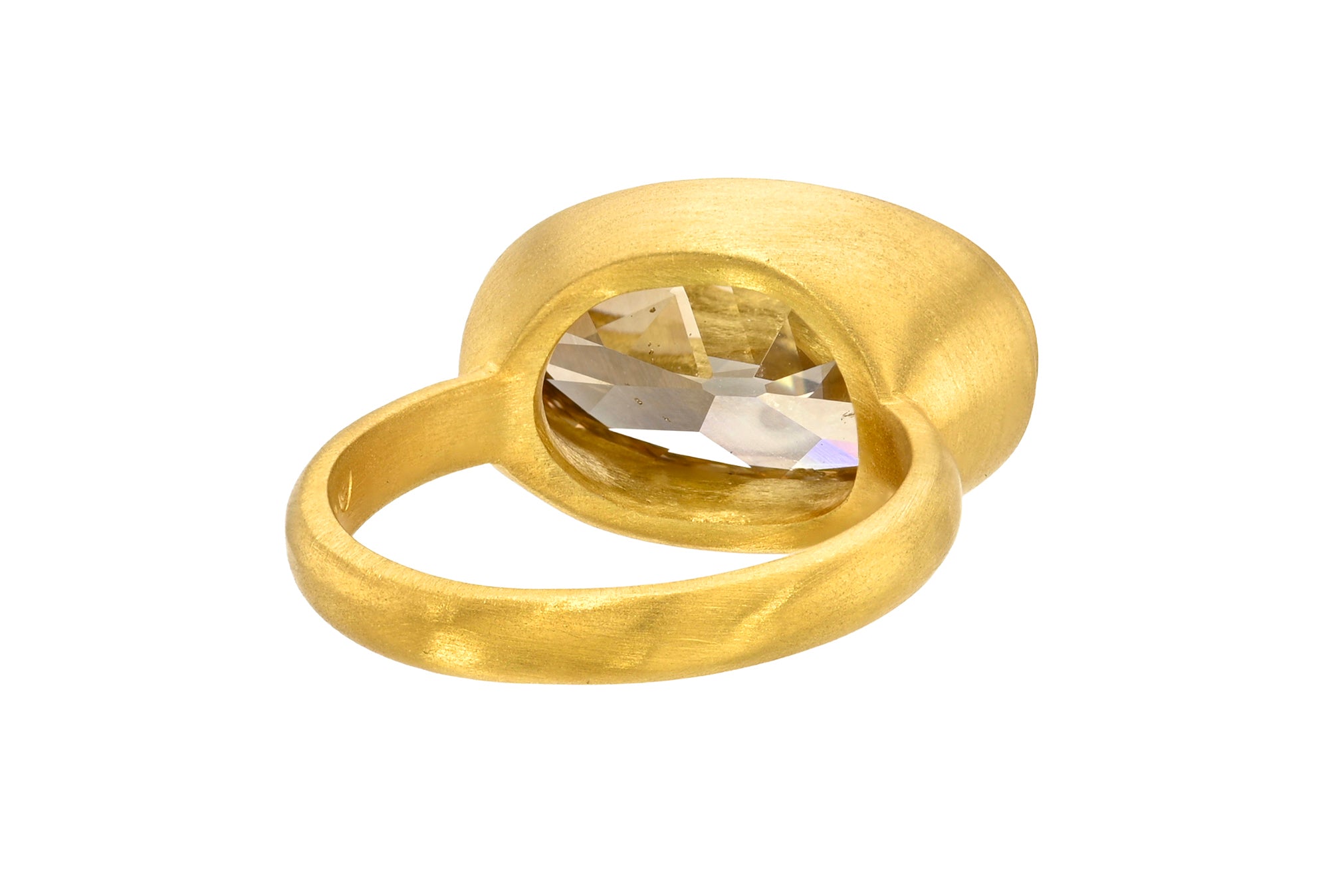 ONE OF A KIND FANCY BROWN OLD OVAL CUT DIAMOND ZIGGURAT GEM SIGNATURE BAND