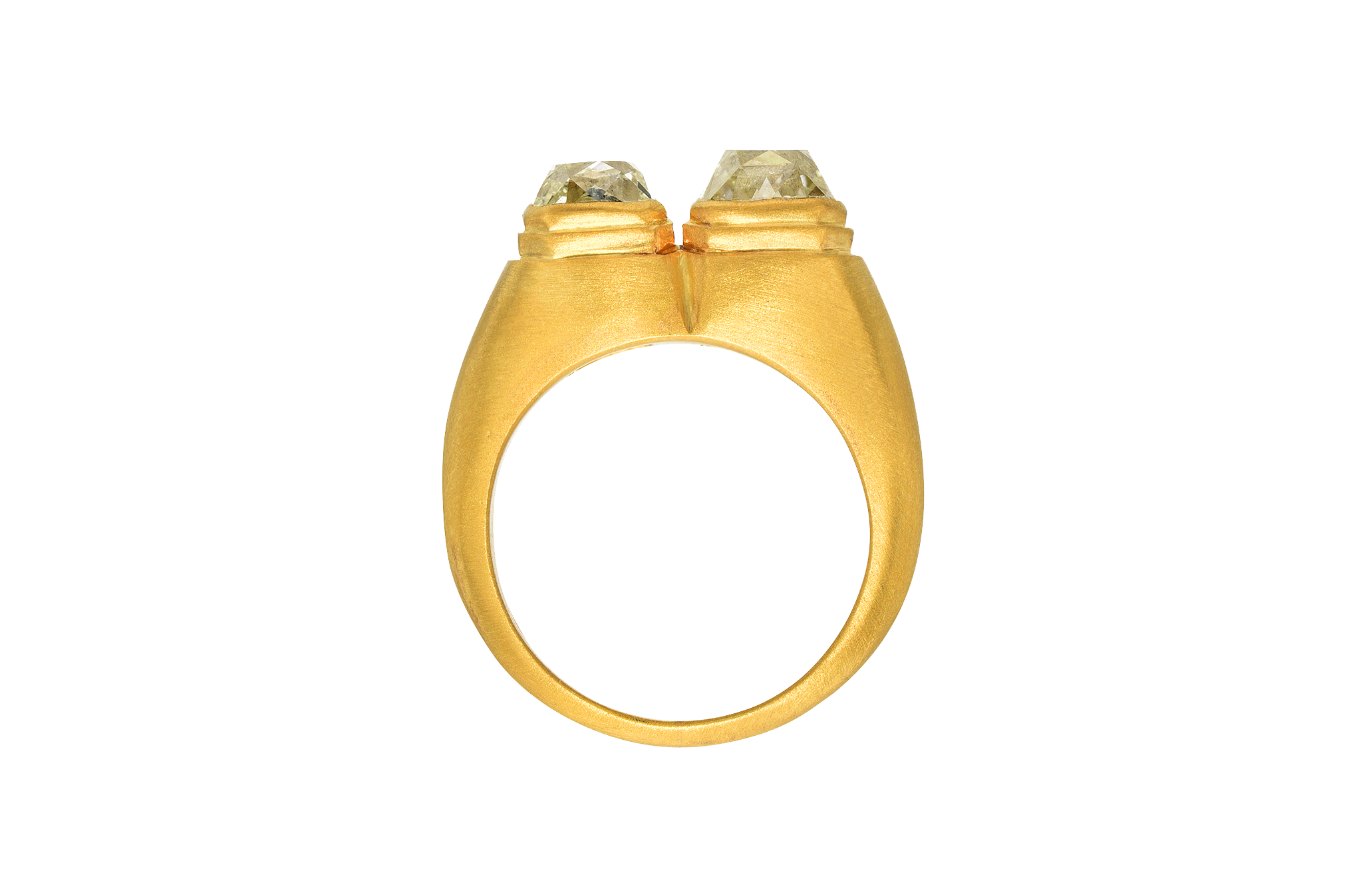 DOUBLE PERUZZI CUT DIAMOND ZIGGURAT RING