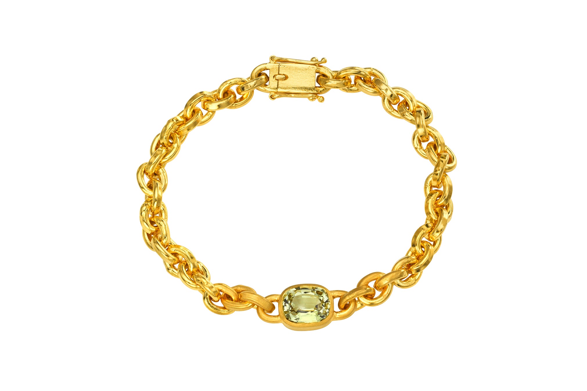 ONE OF A KIND CHRYSOBERYL OVERSIZED SIGNATURE CHAIN BRACELET