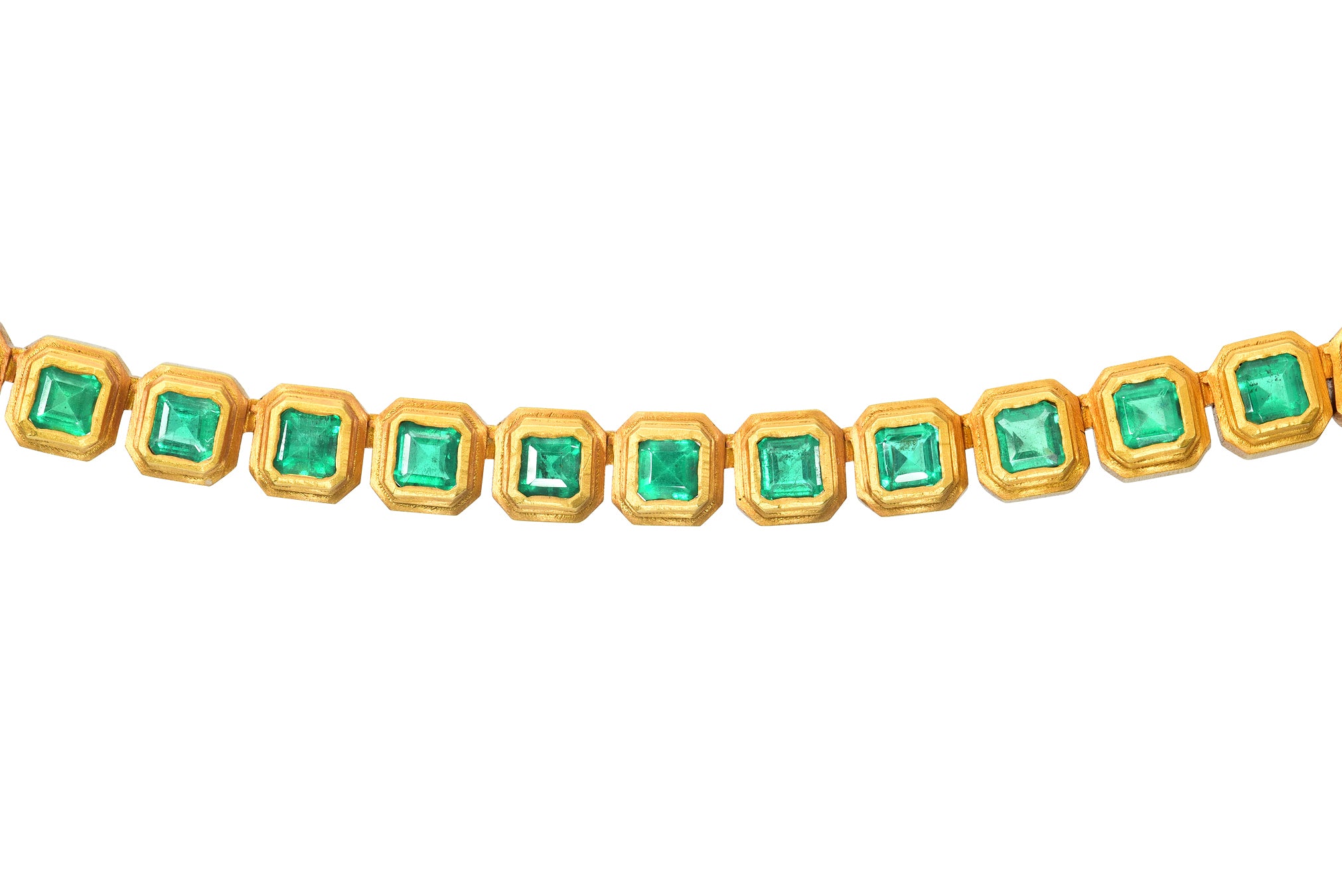 Darius Jewels emerald ziggurat eternity necklace tennis riviera necklace