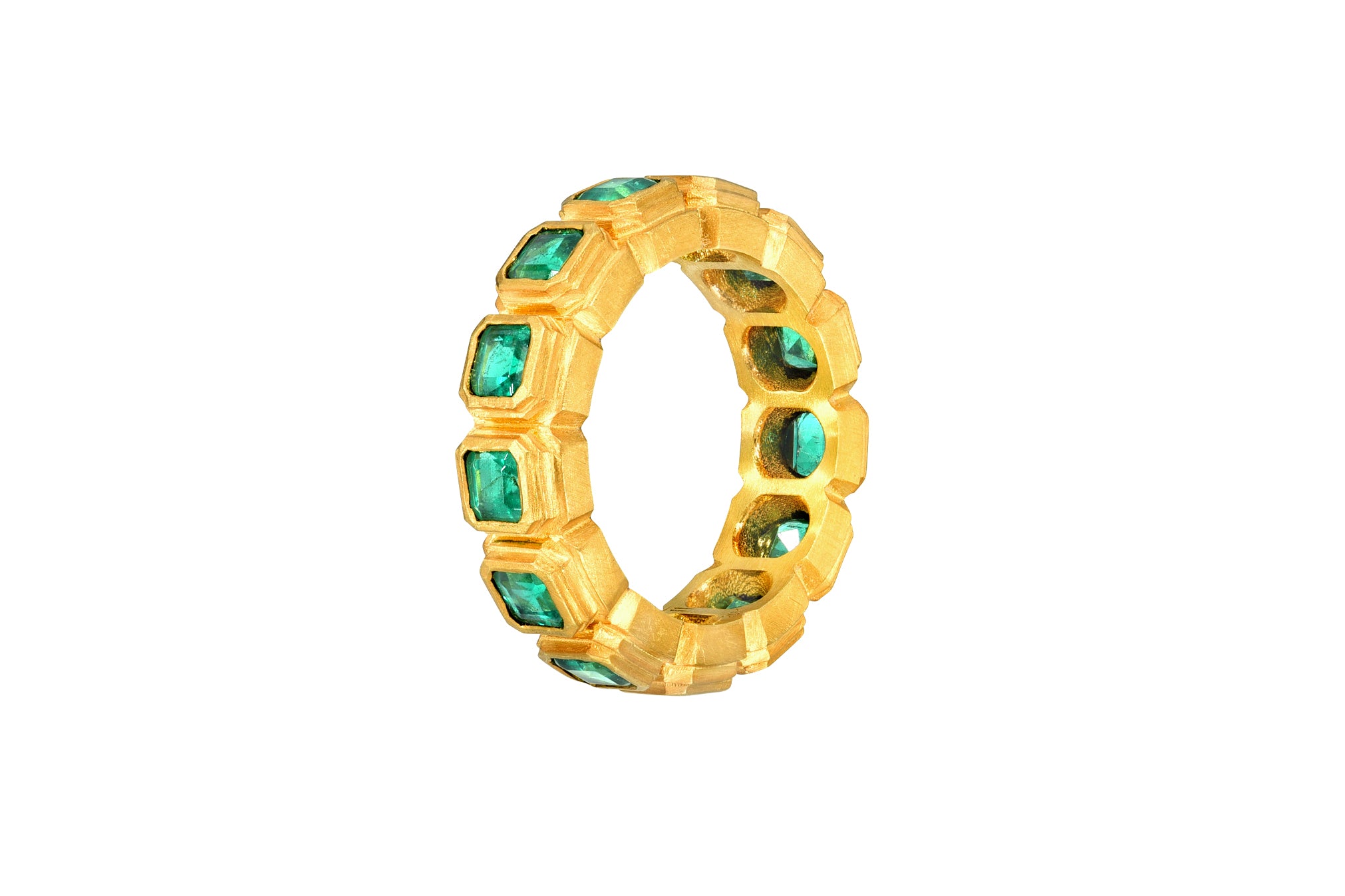 emerald ziggurat eternity band Darius jewels