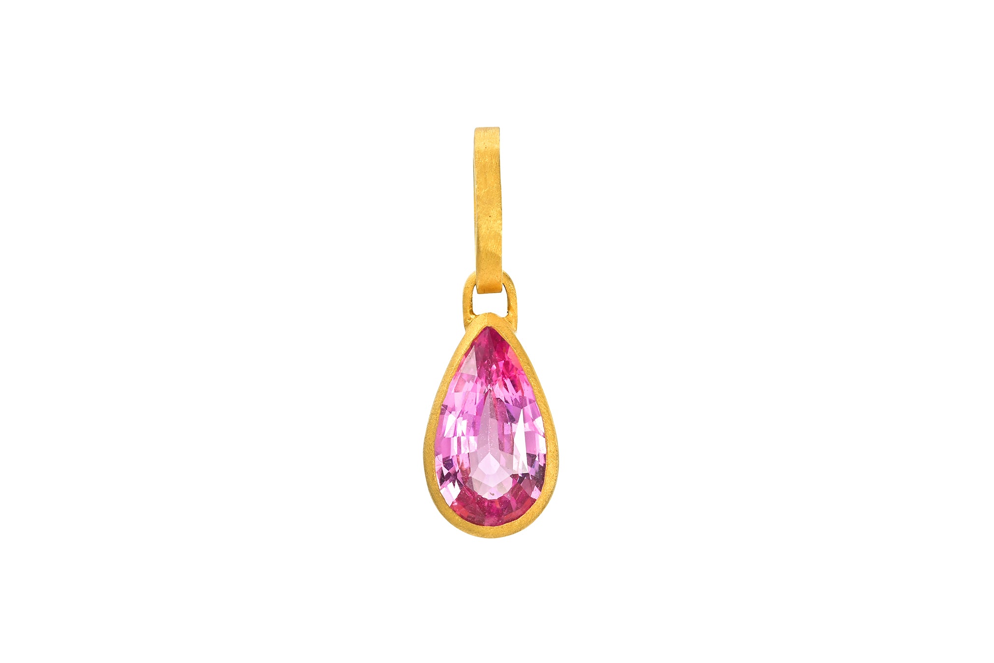 ONE OF A KIND PEAR PINK SAPPHIRE PENDANT