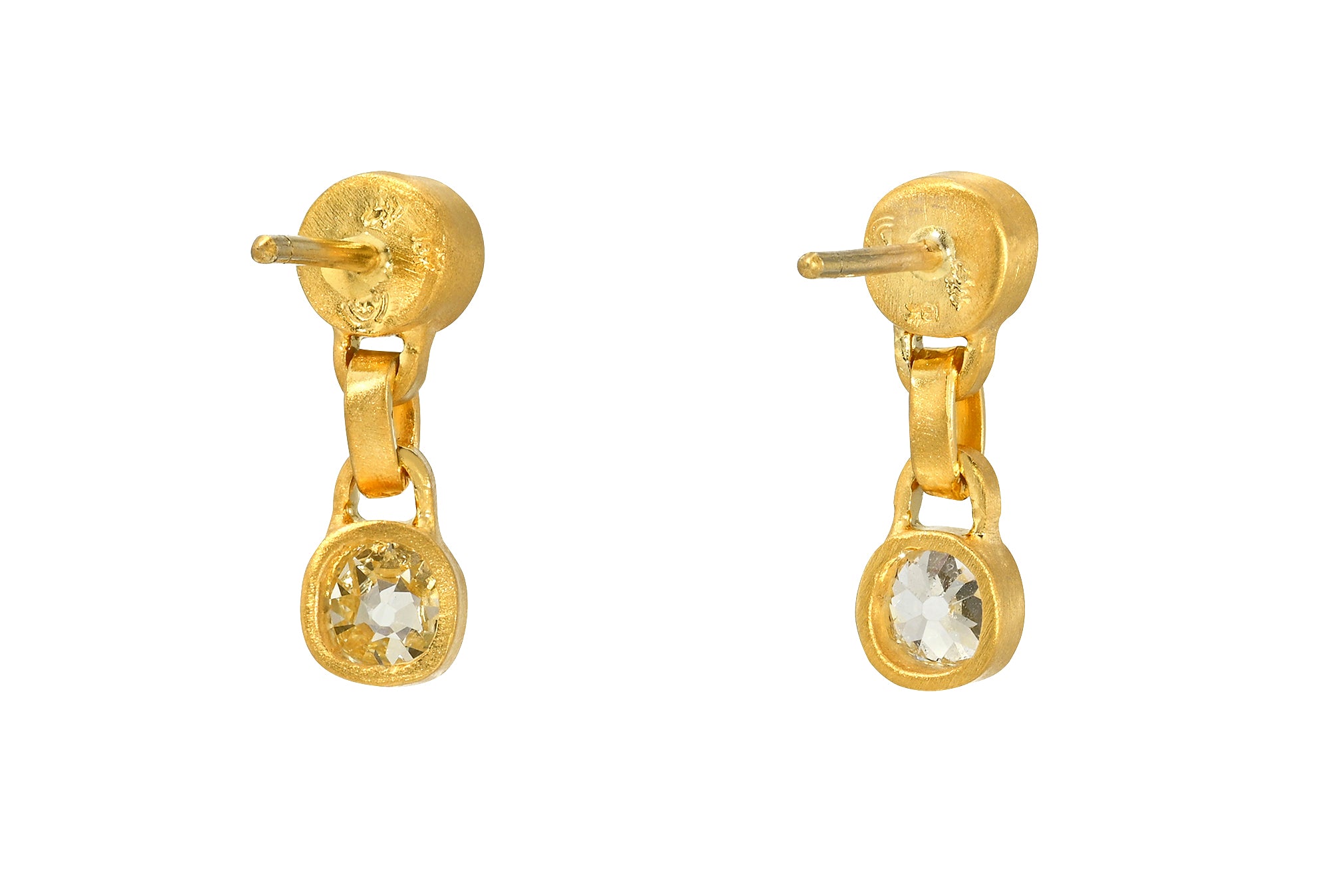 OLD MINE CUT DIAMOND GEM DROP EARRINGS