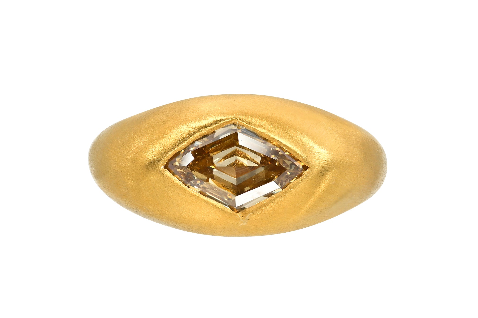 HONEY LOZENGE DIAMOND GEM SIGNET RING