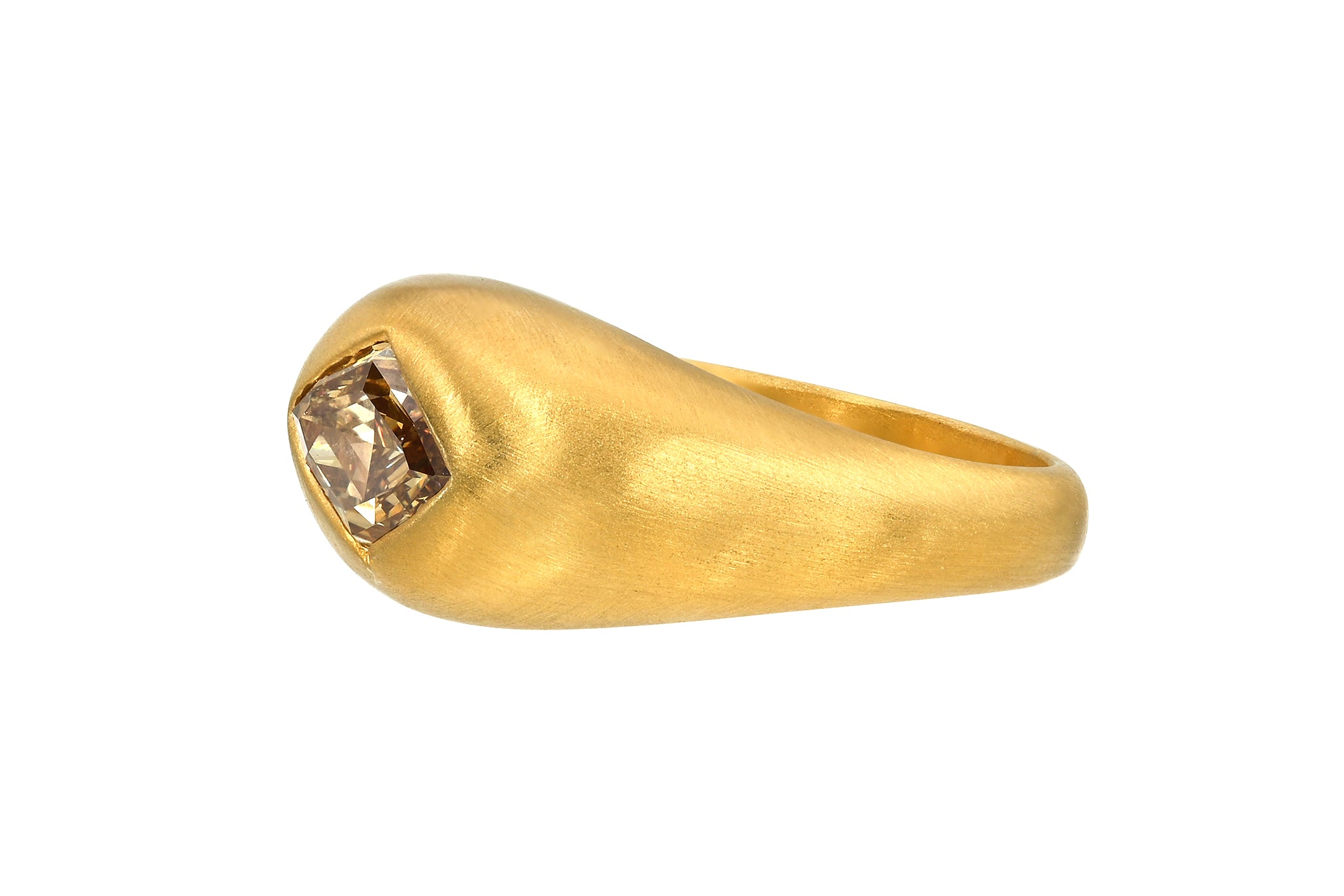 HONEY LOZENGE DIAMOND GEM SIGNET RING