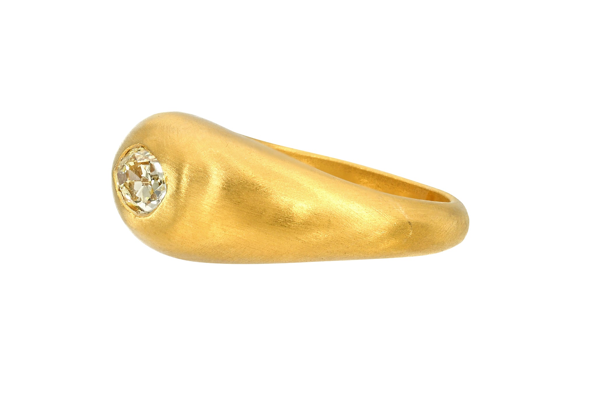 MARQUISE FANCY YELLOW DIAMOND GEM SIGNET RING