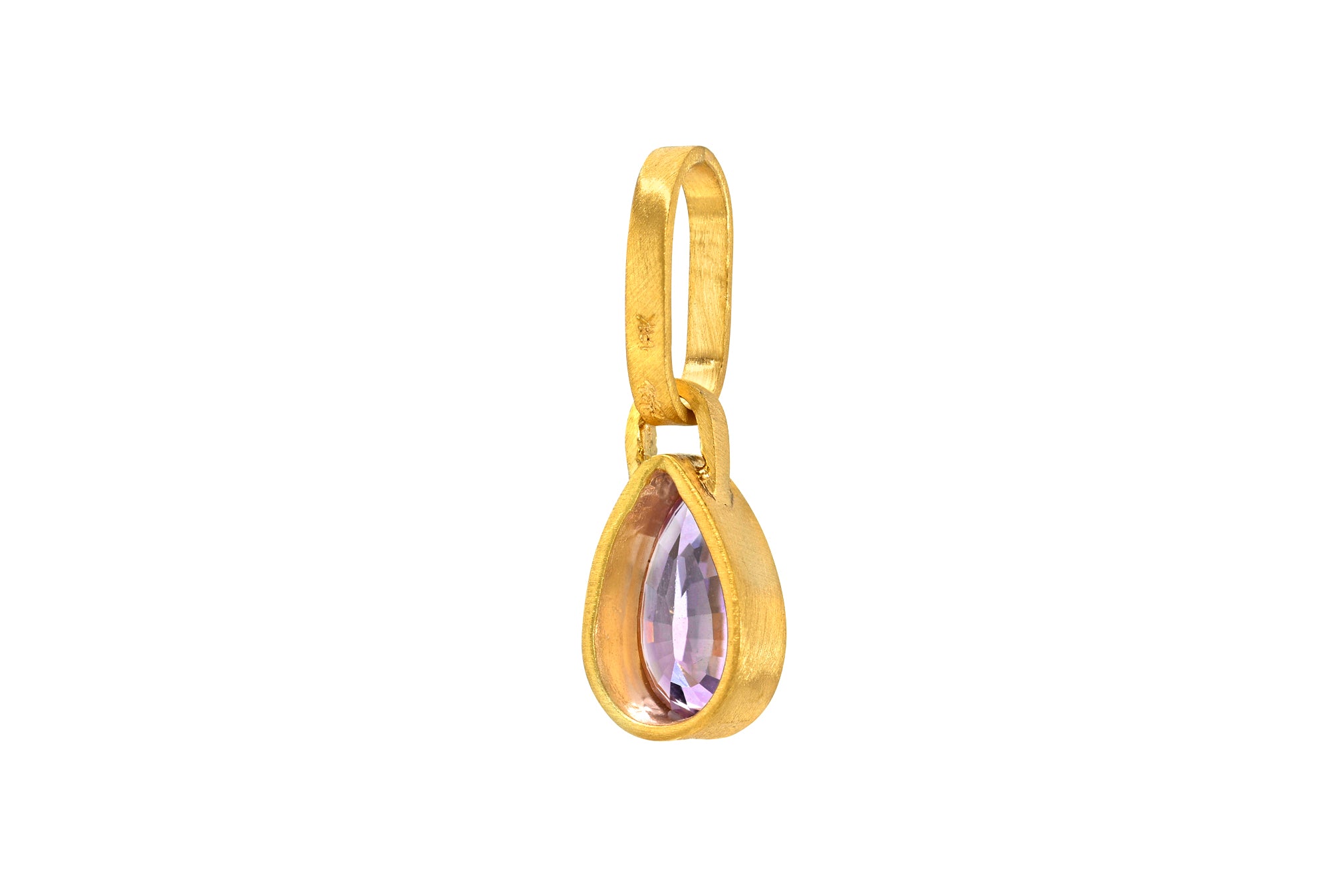 ONE OF A KIND PEAR LILAC SAPPHIRE PENDANT