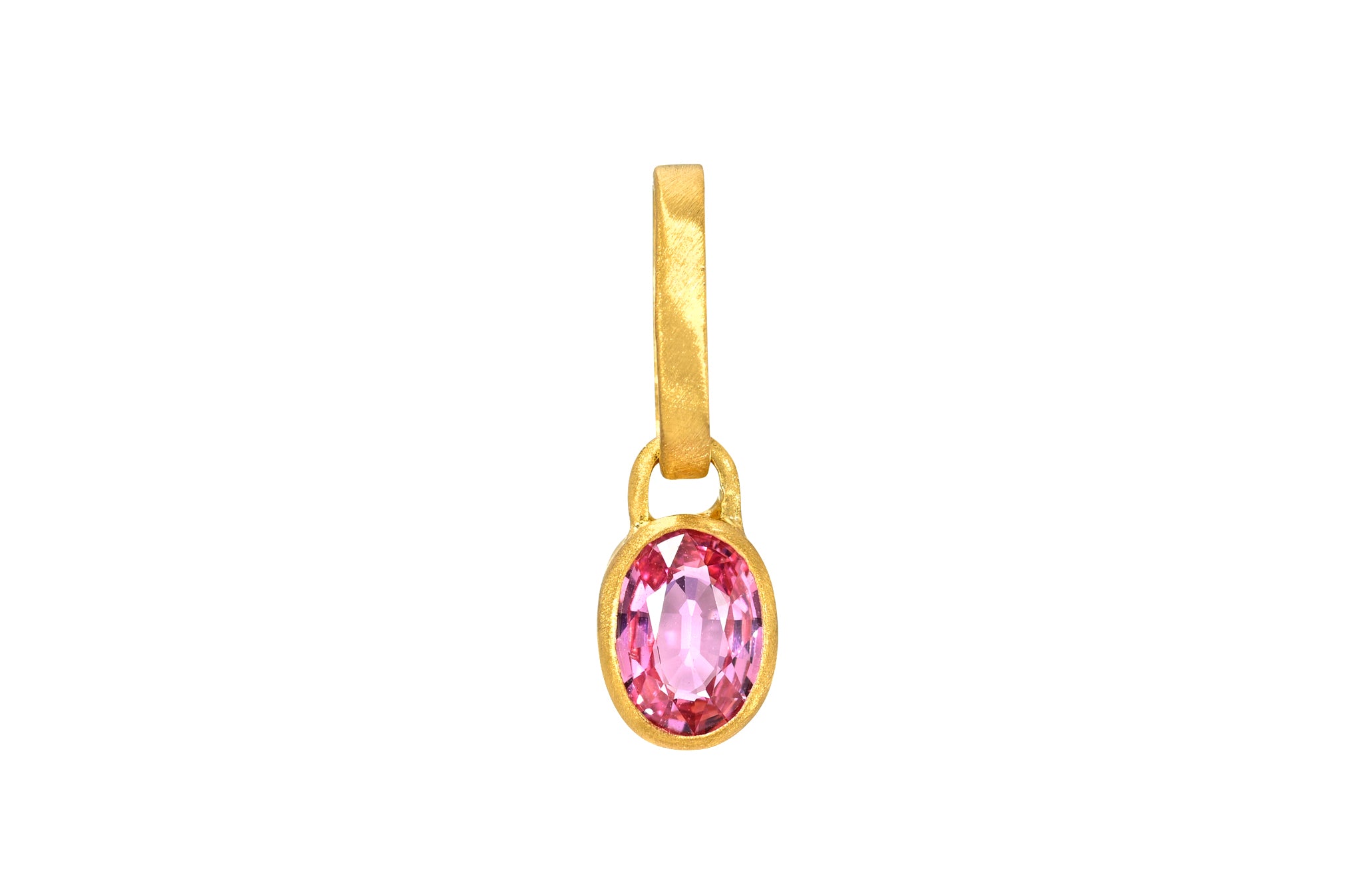 ONE OF A KIND OVAL PADPARADSCHA SAPPHIRE PENDANT