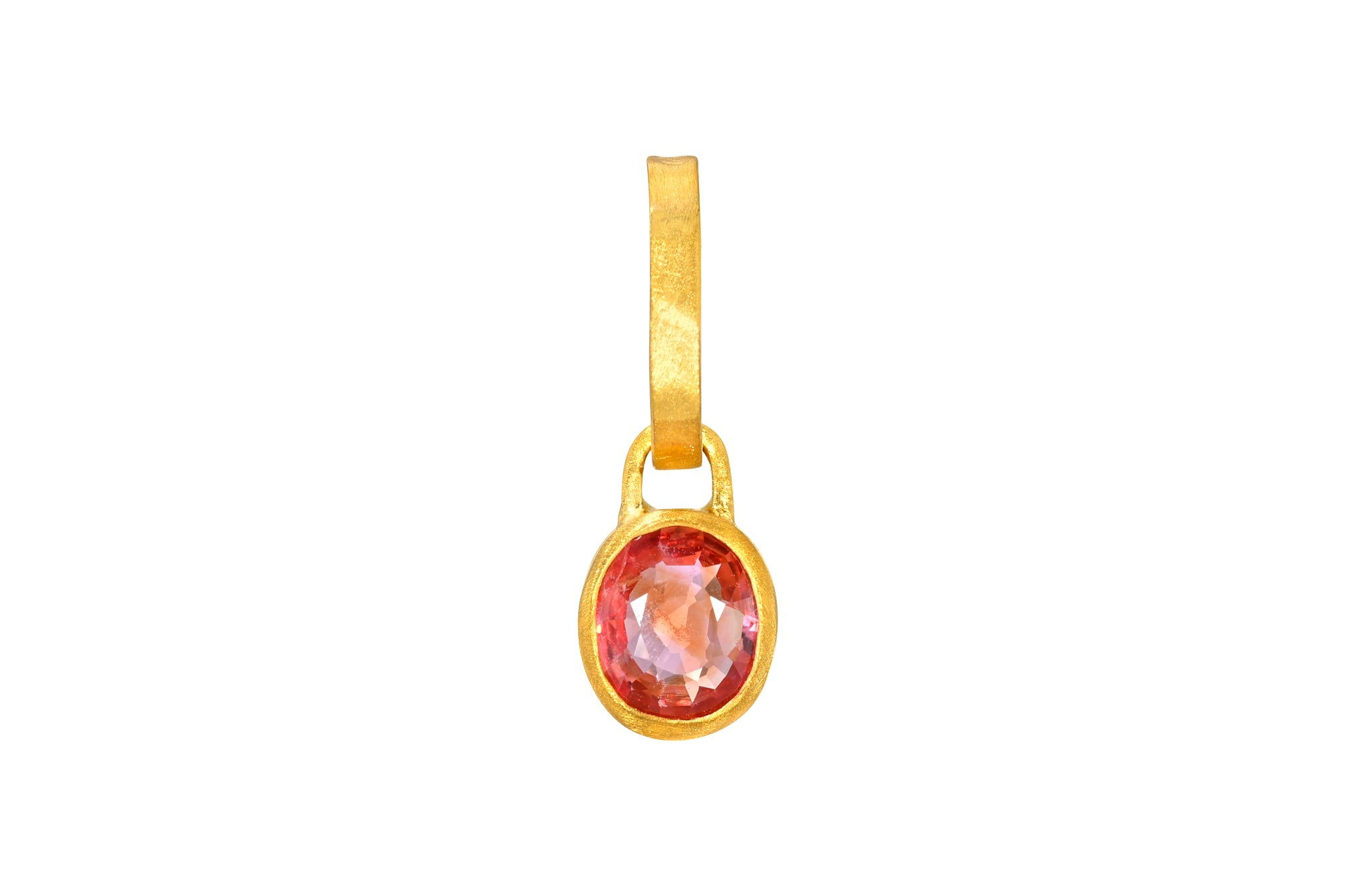 ONE OF A KIND OVAL PADPARADSCHA SAPPHIRE PENDANT