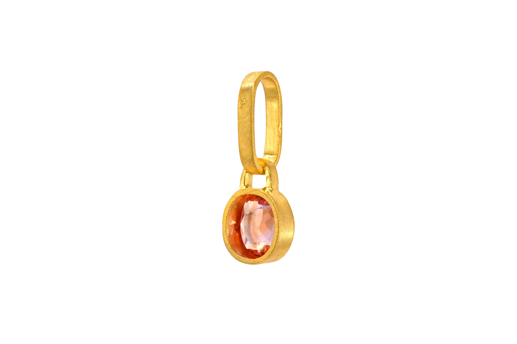 ONE OF A KIND OVAL PADPARADSCHA SAPPHIRE PENDANT