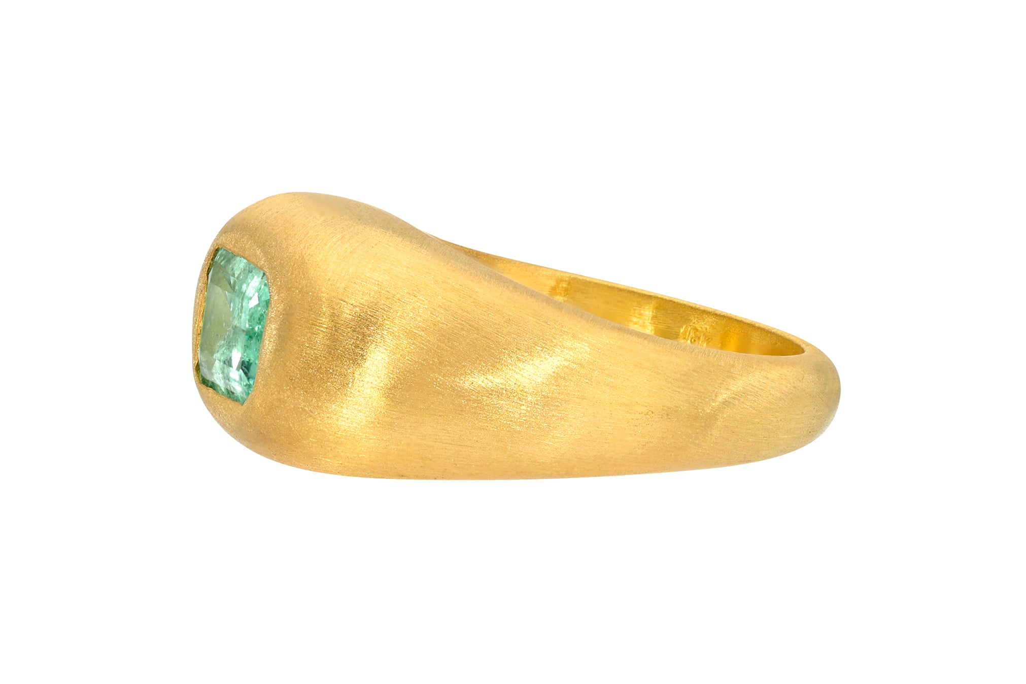 MINT EMERALD GEM SIGNET RING