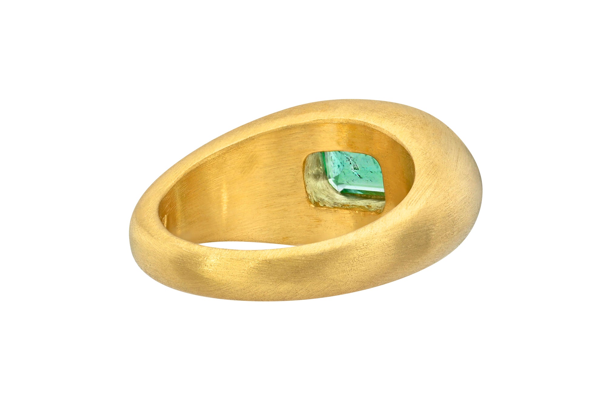 MINT EMERALD GEM SIGNET RING