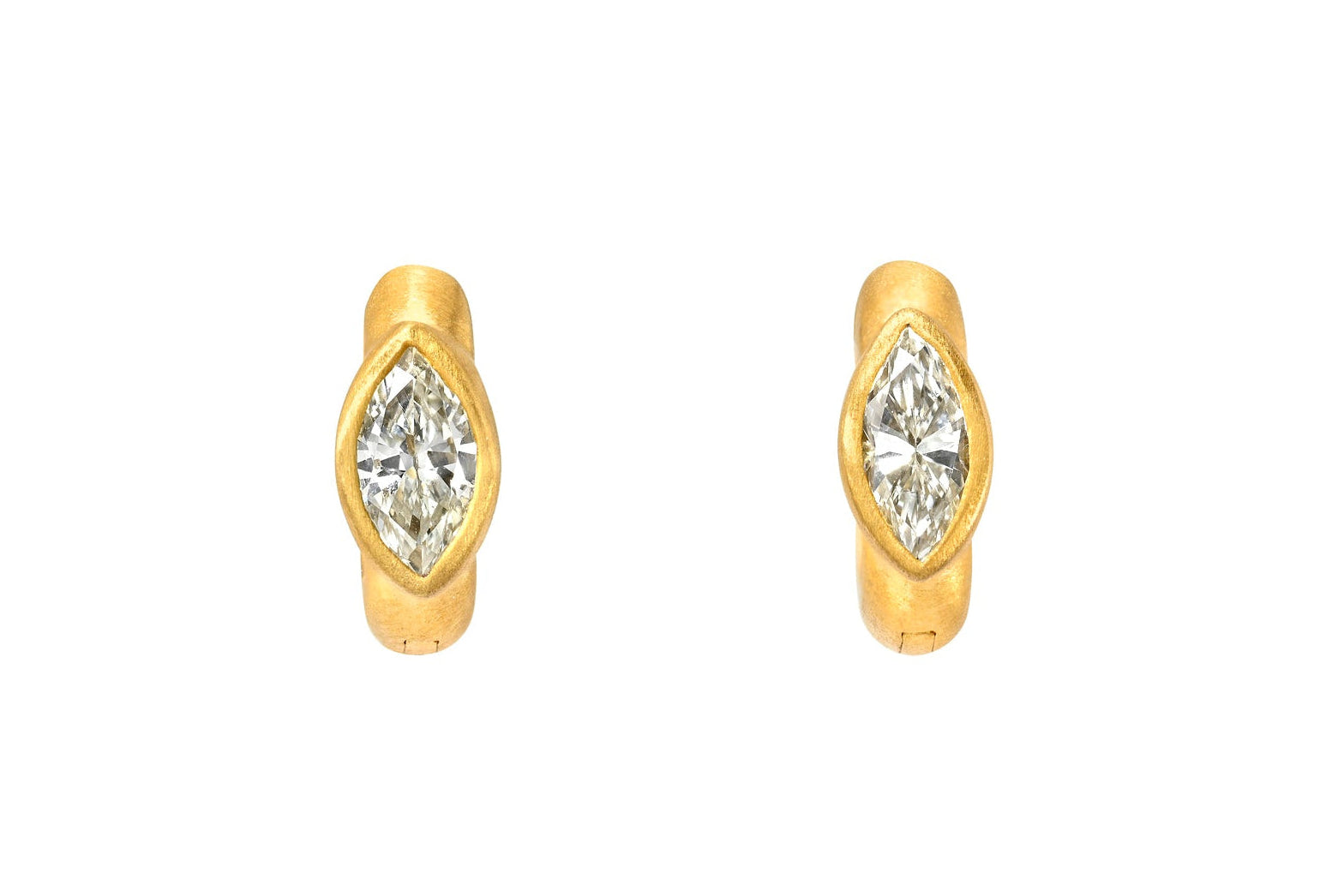 6.5MM MARQUISE DIAMOND SIGNATURE HOOPS
