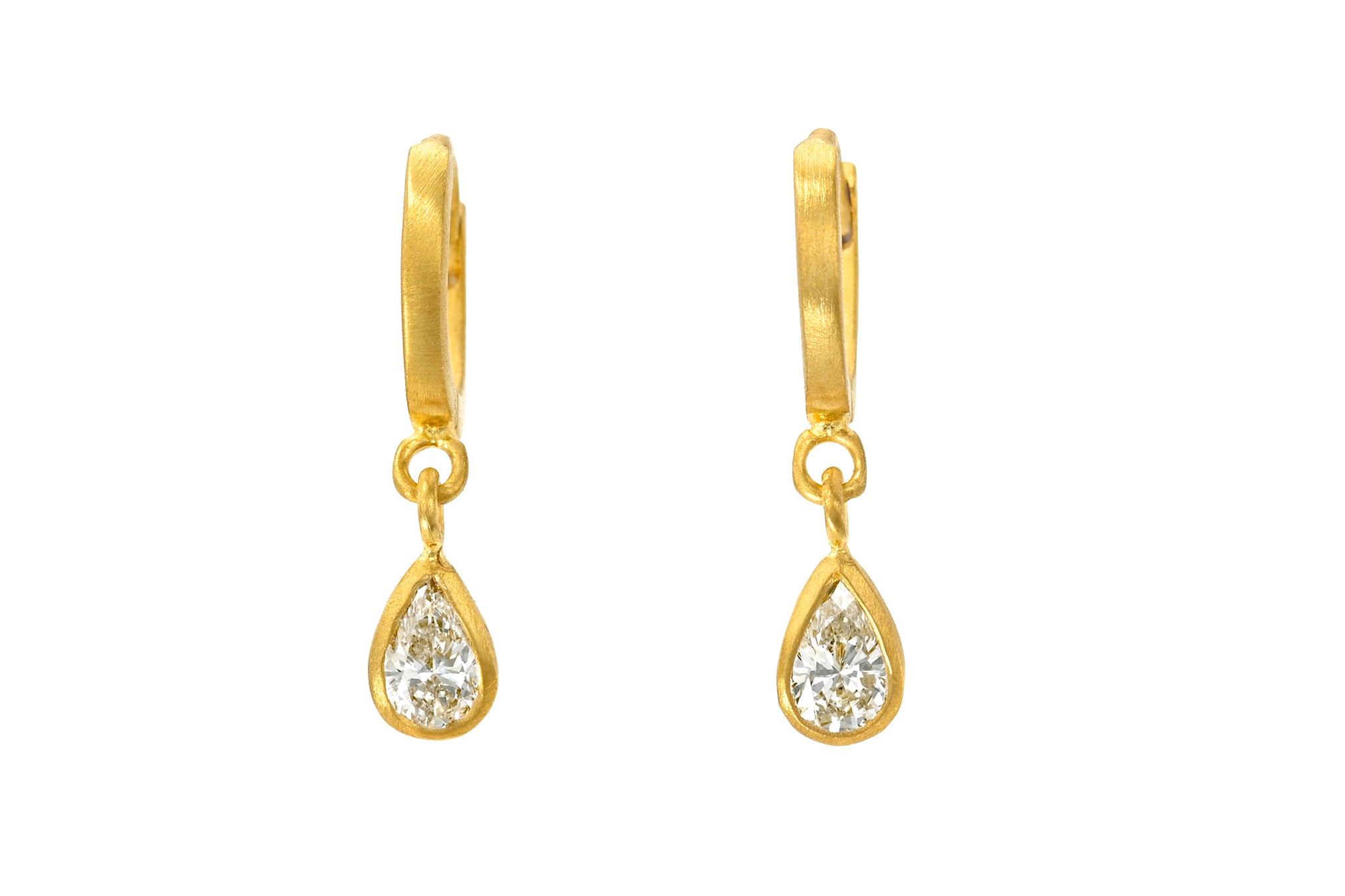 6.5MM PEAR DIAMOND DROP FAIRY HOOPS