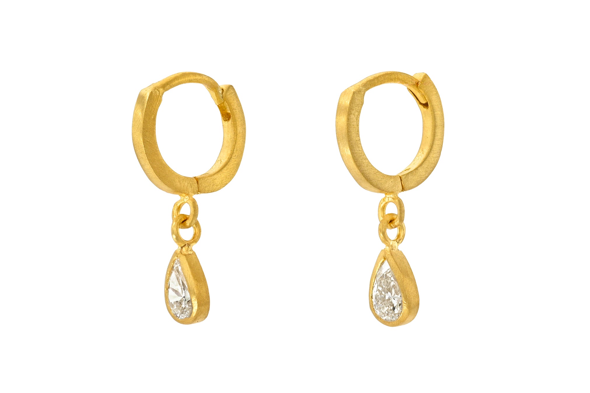 6.5MM PEAR DIAMOND DROP FAIRY HOOPS