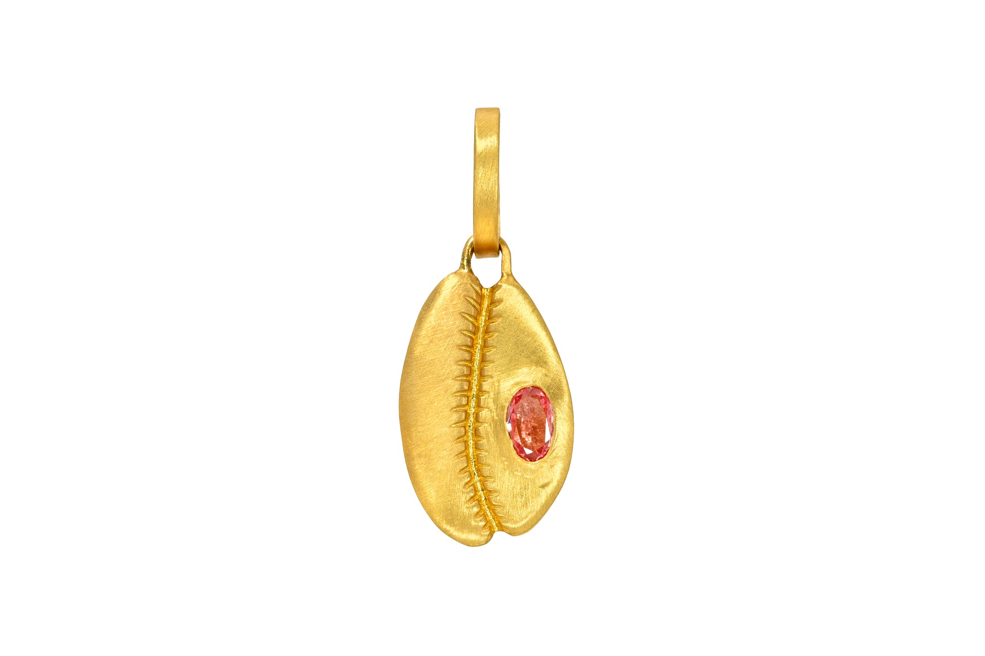 PADPARADSCHA SAPPHIRE HASANLU COWRIE SHELL CHARM