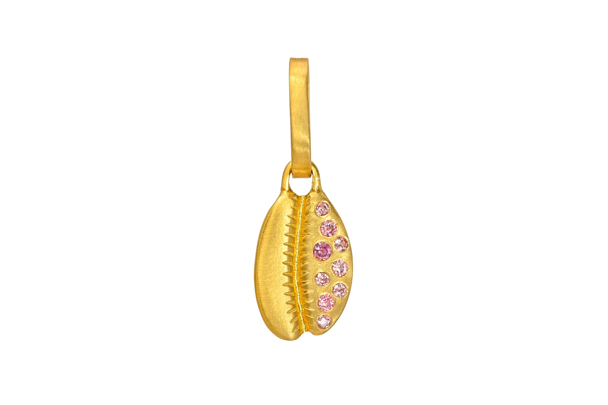 PADPARADSCHA SAPPHIRE MINI HASANLU COWRIE SHELL CHARM