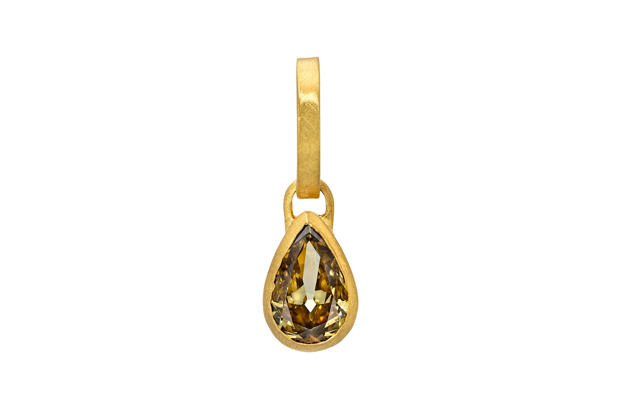 PEAR SHAPE BROWN DIAMOND PENDANT