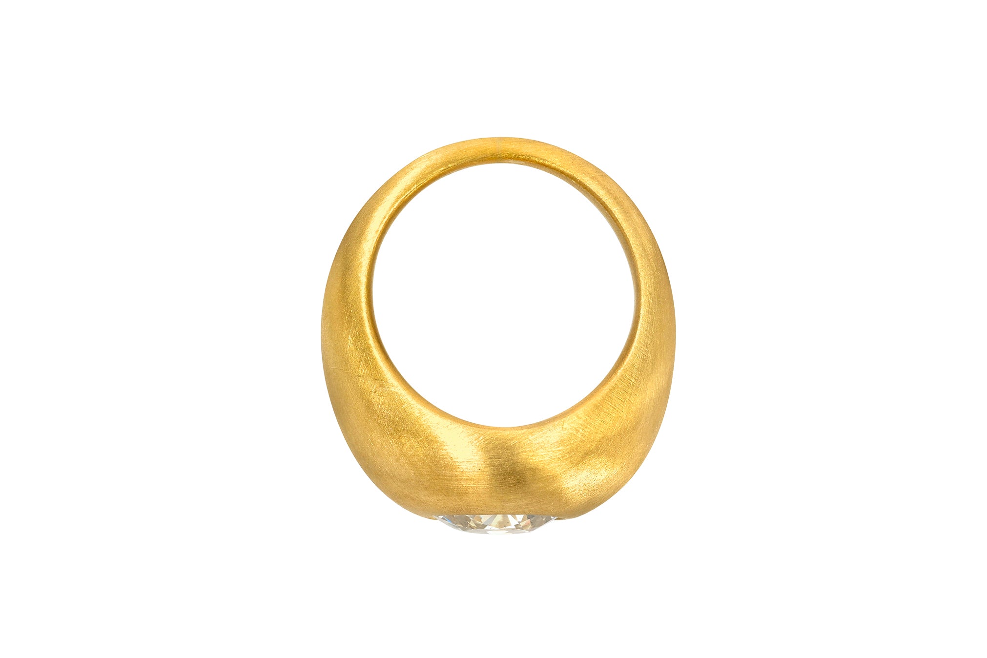 ONE OF A KIND OLD EURO CUT DIAMOND GEM SIGNET RING