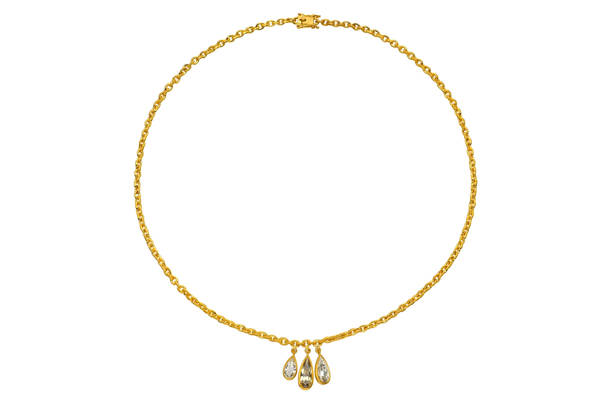 ONE OF A KIND TRIPLE PEAR DIAMOND GEM DROP FAIRY CHAIN