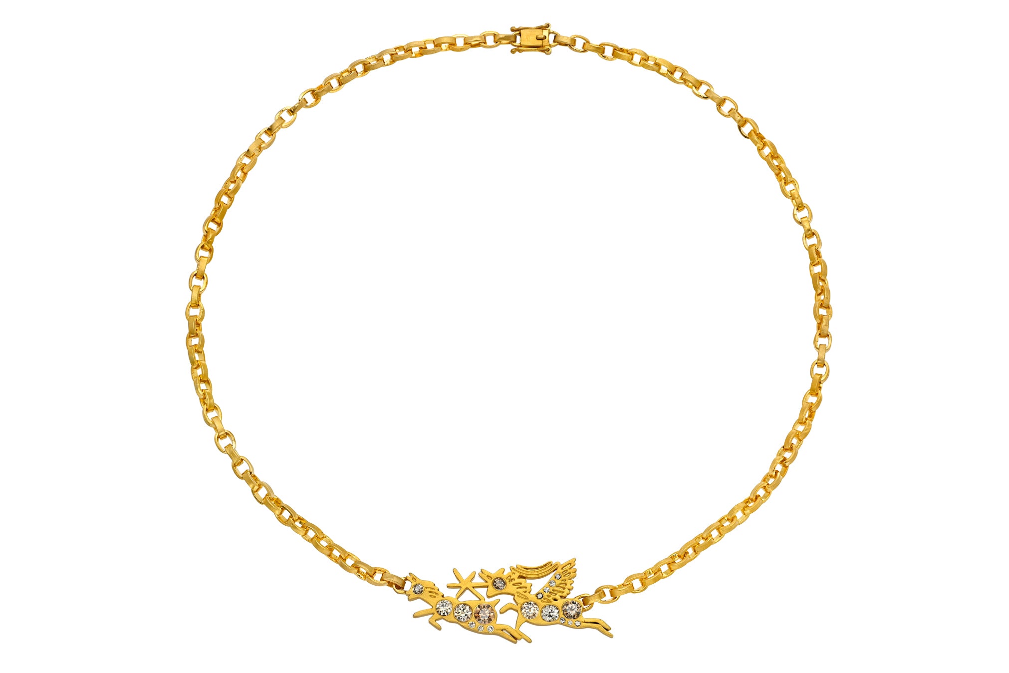 ONE OF A KIND CHAMPAGNE DIAMOND LOVERS NECKLACE