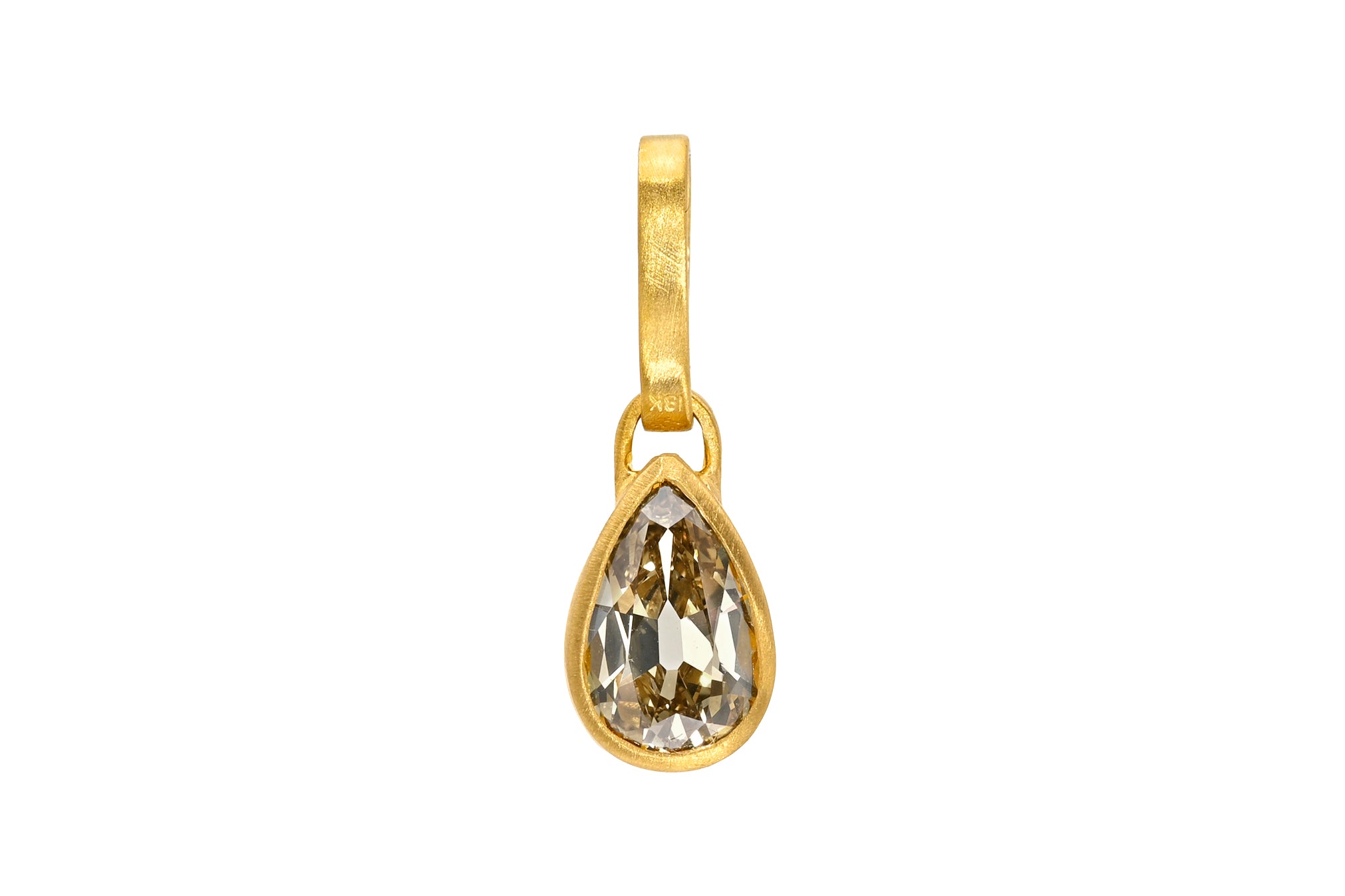 FANCY BROWN PEAR DIAMOND PENDANT