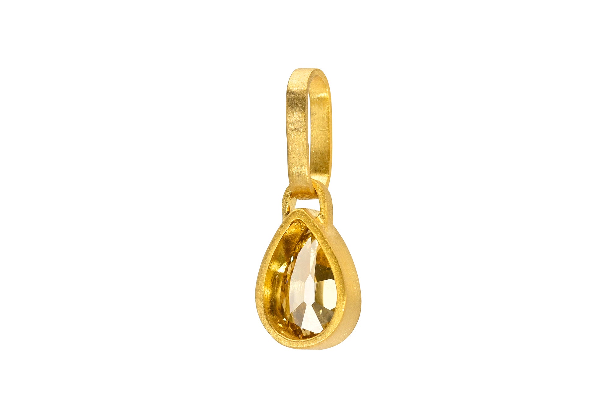 FANCY BROWN PEAR DIAMOND PENDANT