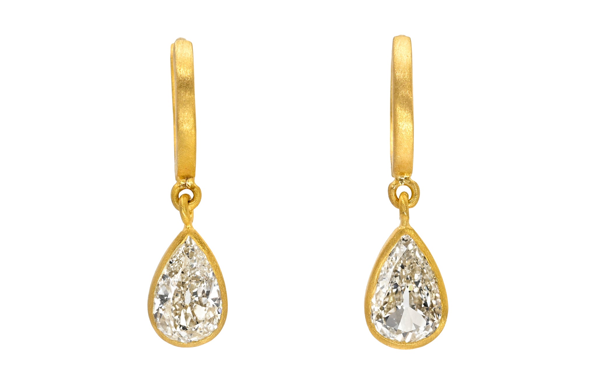 8mm PEAR DIAMOND DROP FAIRY HOOPS
