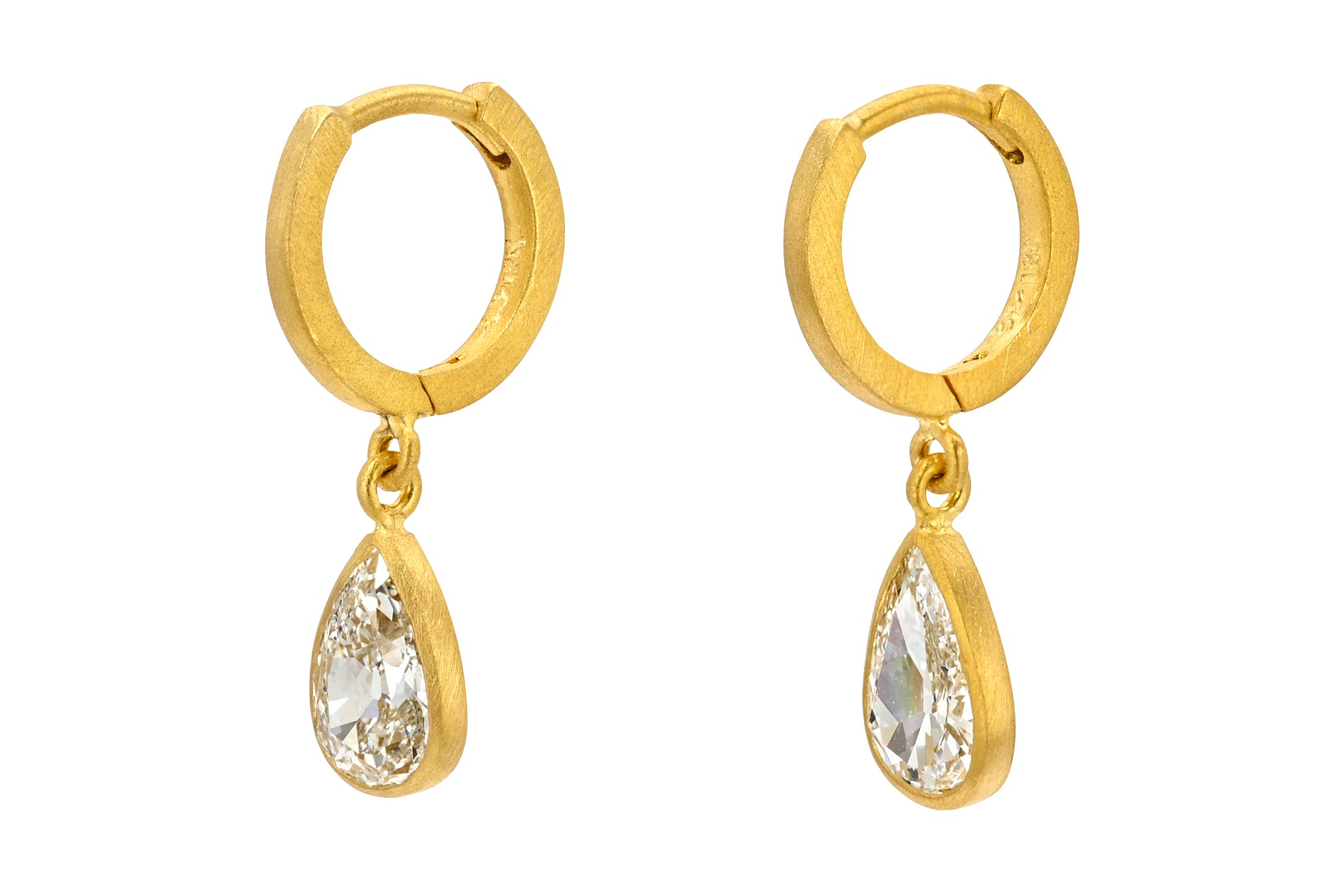 8mm PEAR DIAMOND DROP FAIRY HOOPS