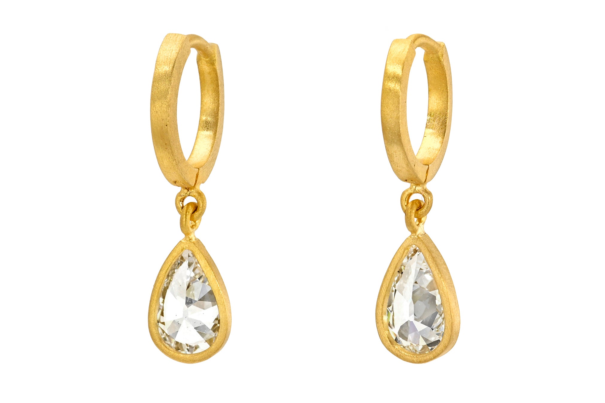 8mm PEAR DIAMOND DROP FAIRY HOOPS