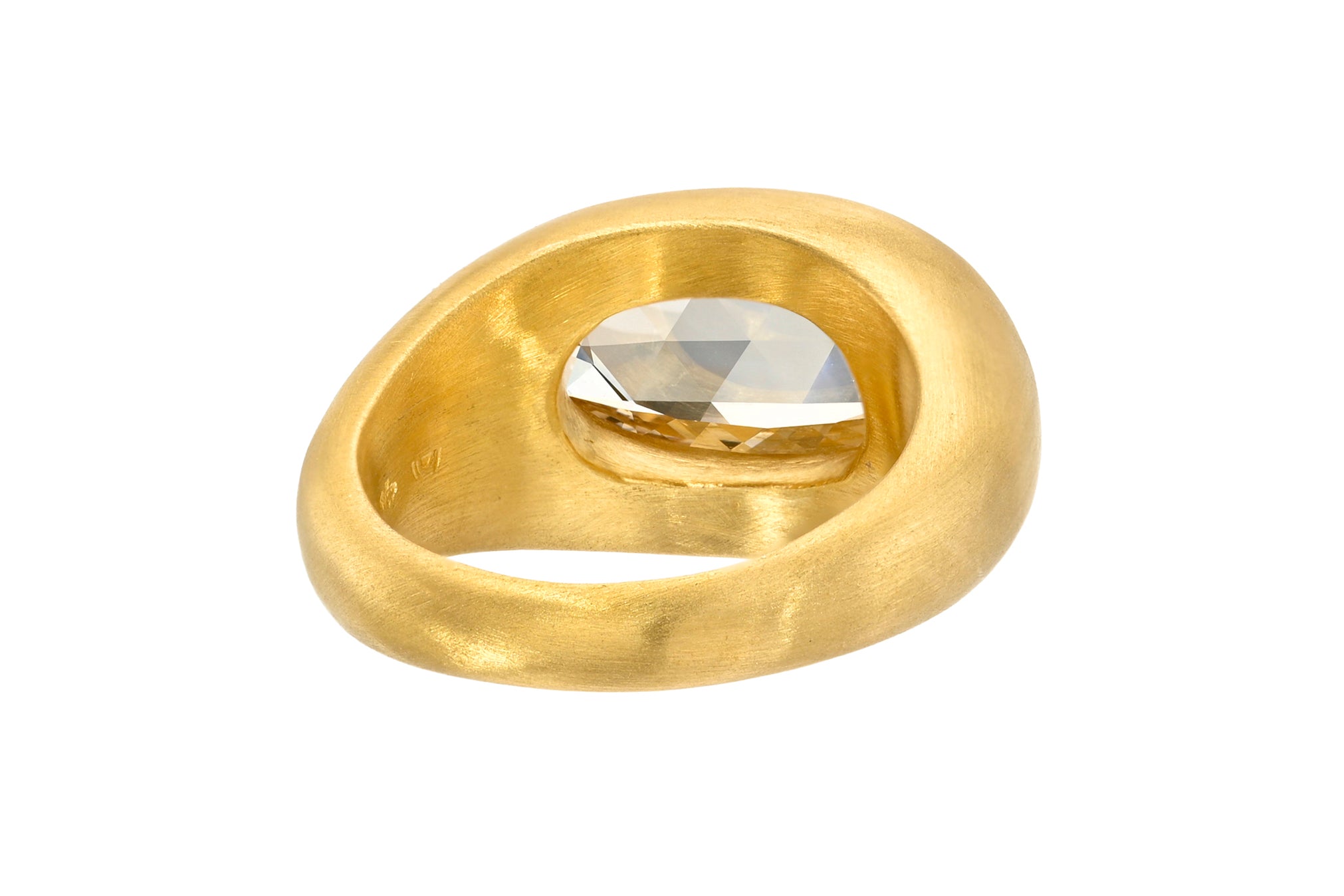 ONE OF A KIND ANTIQUE ROSE CUT DIAMOND GEM SIGNET RING