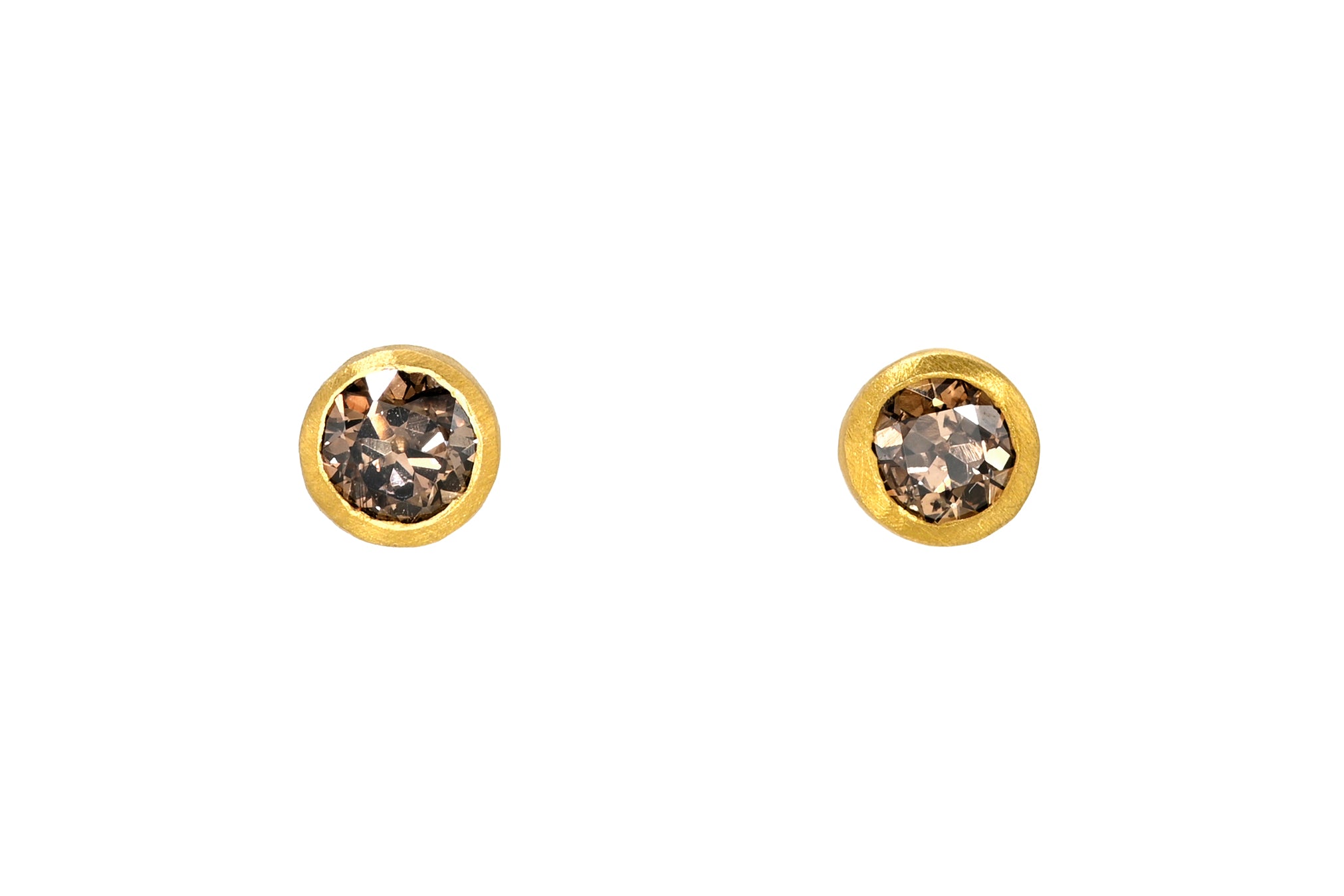 ONE OF A KIND BROWN DIAMOND STUDS