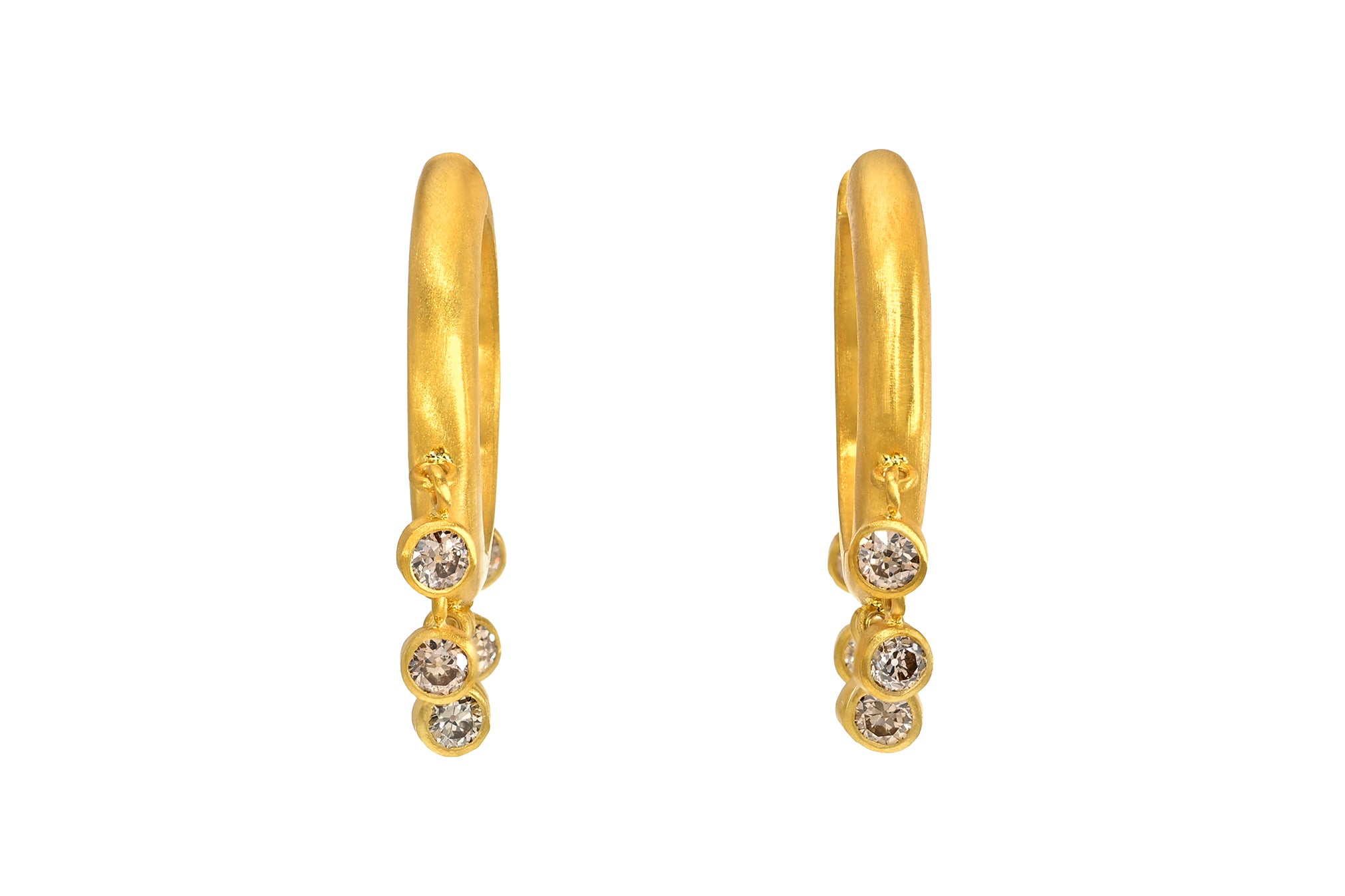 16MM CHAMPAGNE DIAMOND VEIL SIGNATURE HOOPS