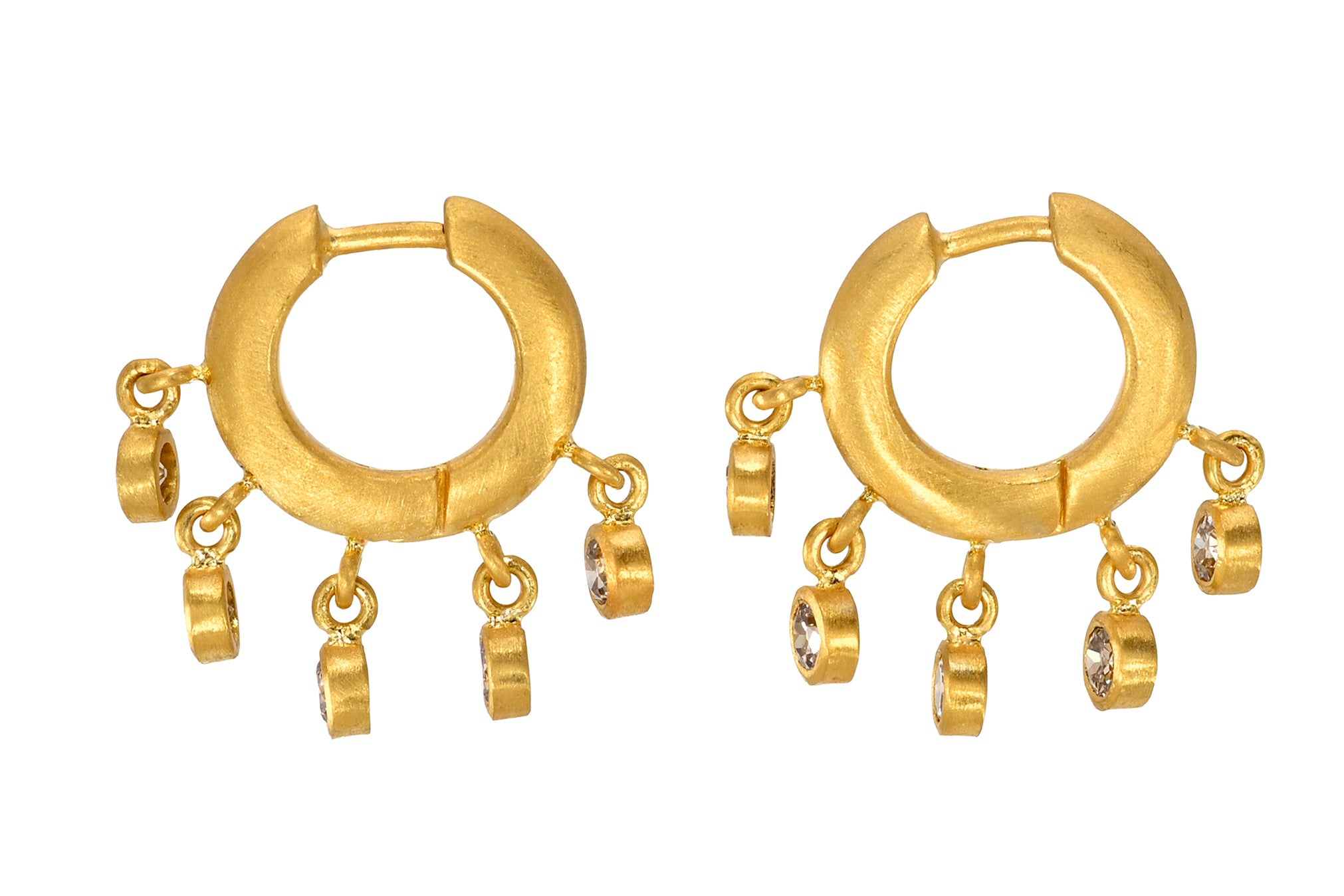 8MM CHAMPAGNE DIAMOND VEIL SIGNATURE HOOPS