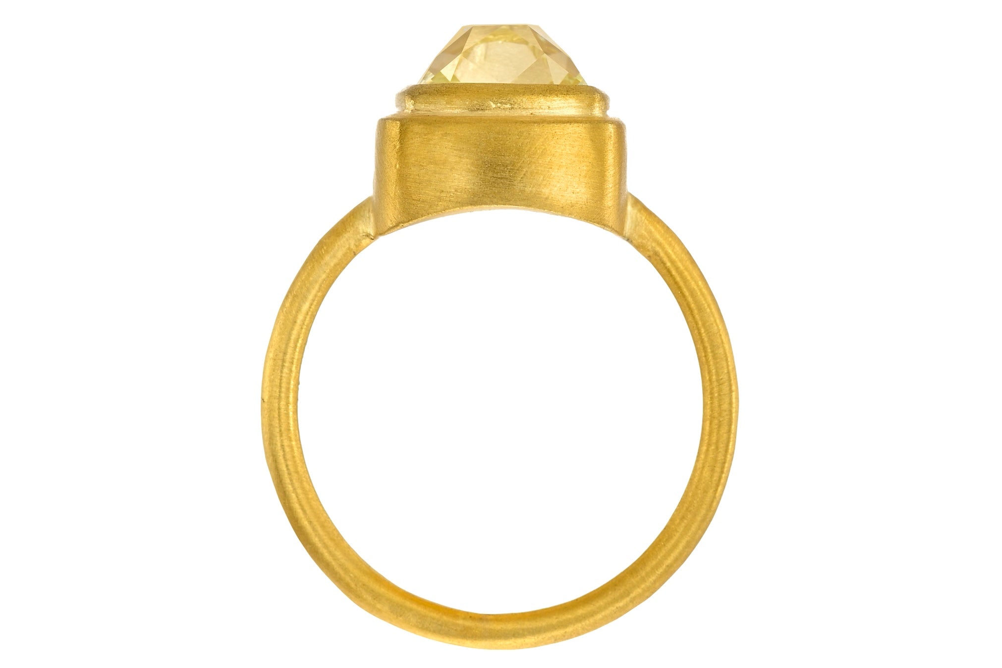 ONE OF A KIND FANCY YELLOW PERUZZI CUT DIAMOND ZIGGURAT GEM FAIRY BAND