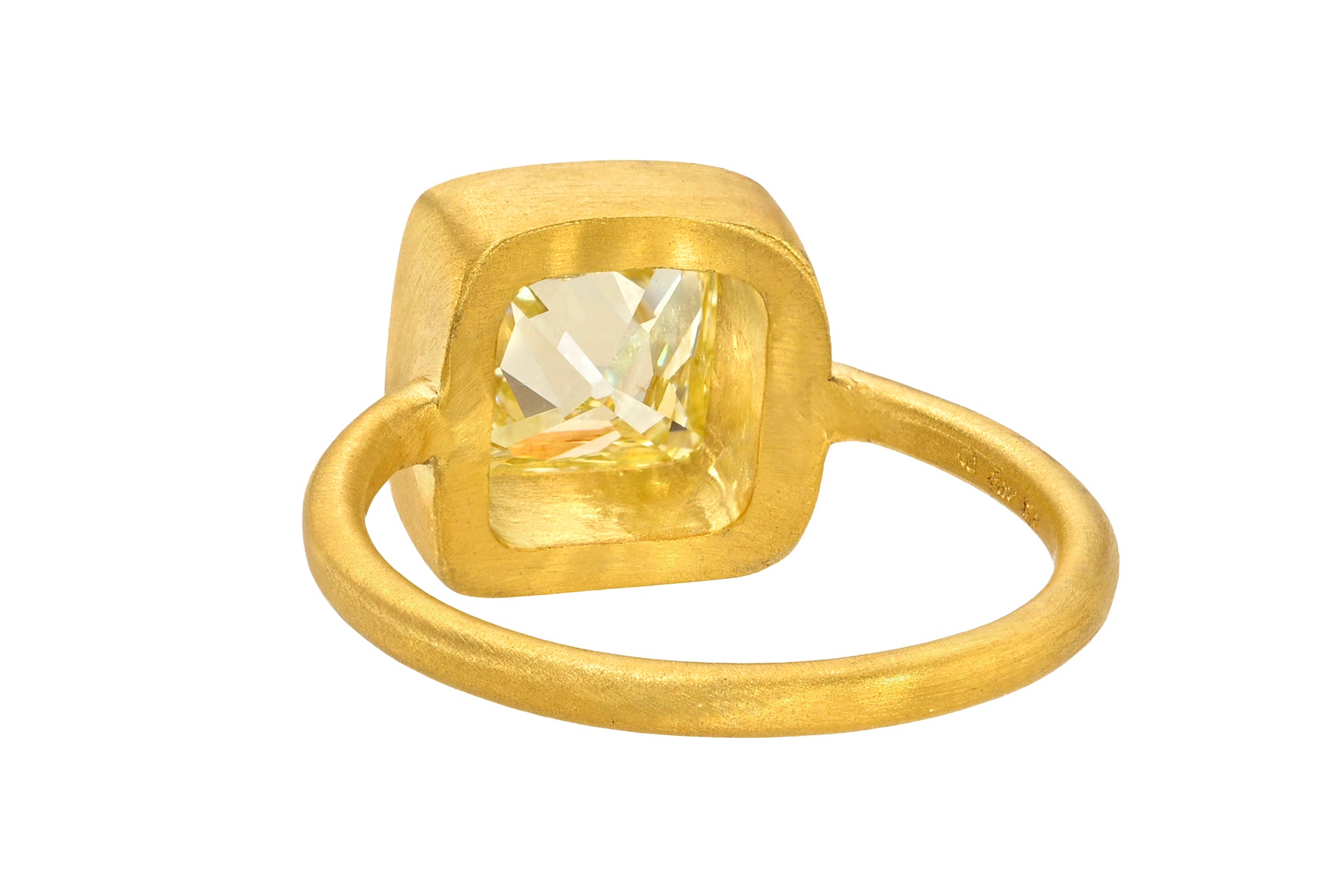 ONE OF A KIND FANCY YELLOW PERUZZI CUT DIAMOND ZIGGURAT GEM FAIRY BAND
