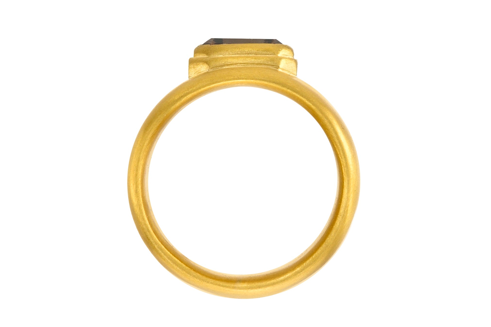ONE OF A KIND EMERALD CUT BROWN DIAMOND CIGAR BAND