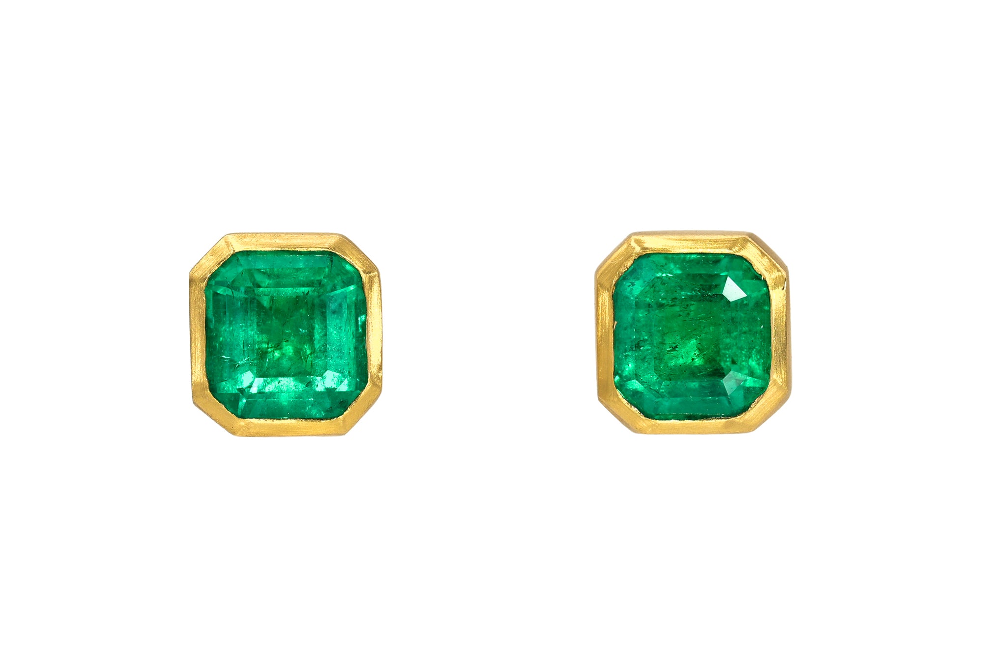 ONE OF A KIND EMERALD STUDS