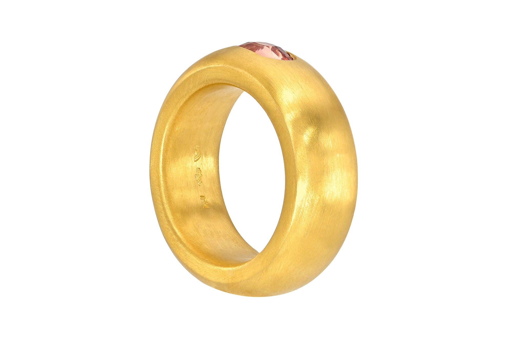 ONE OF A KIND PADPARADSCHA SAPPHIRE OVERSIZED SIGNATURE BAND