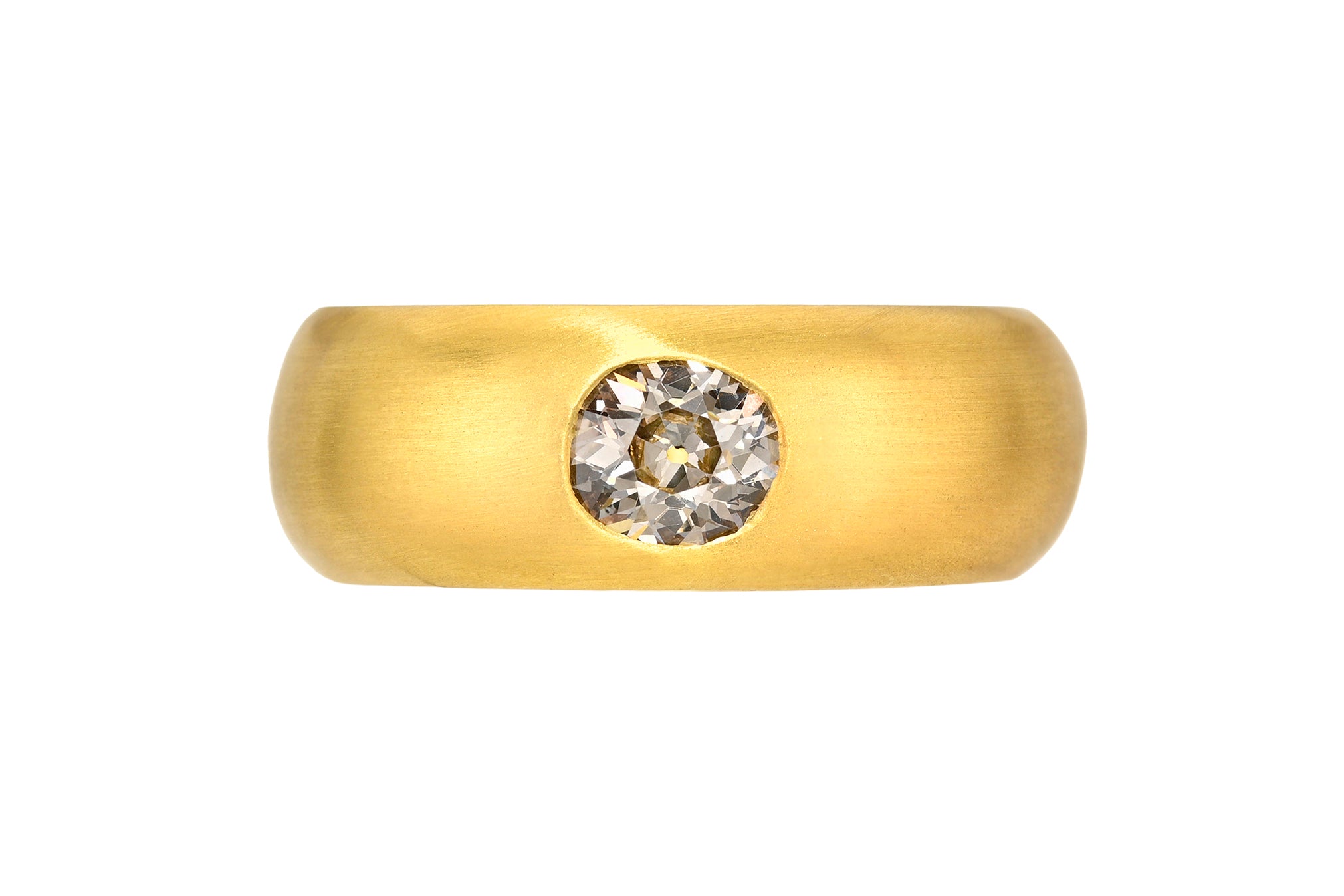 ONE OF A KIND CHAMPAGNE OLD EUROPEAN CUT DIAMOND OVERSIZED SIGNATURE BAND