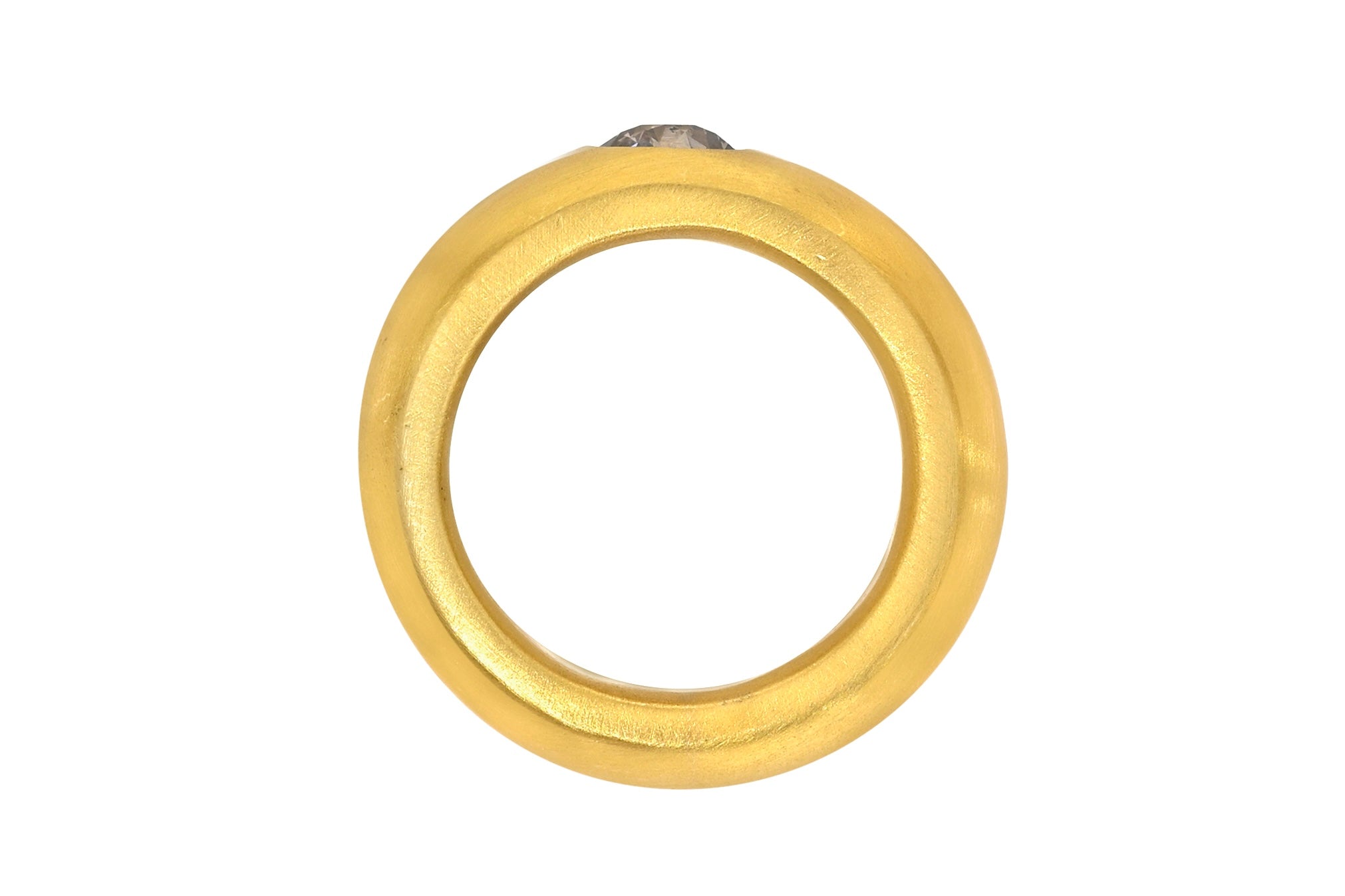 ONE OF A KIND CHAMPAGNE OLD EUROPEAN CUT DIAMOND OVERSIZED SIGNATURE BAND